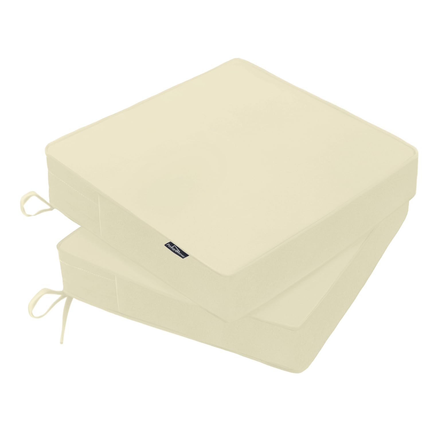 PatioGlow Outdoor Chair Cushions 19 x 19 x 3 Inch, Waterproof & Fade Resistant Patio Seat Cushion for Furniture with Handle and Ties, Thick Seating Pads for Outside Sofa Couch Set of 2, Blue