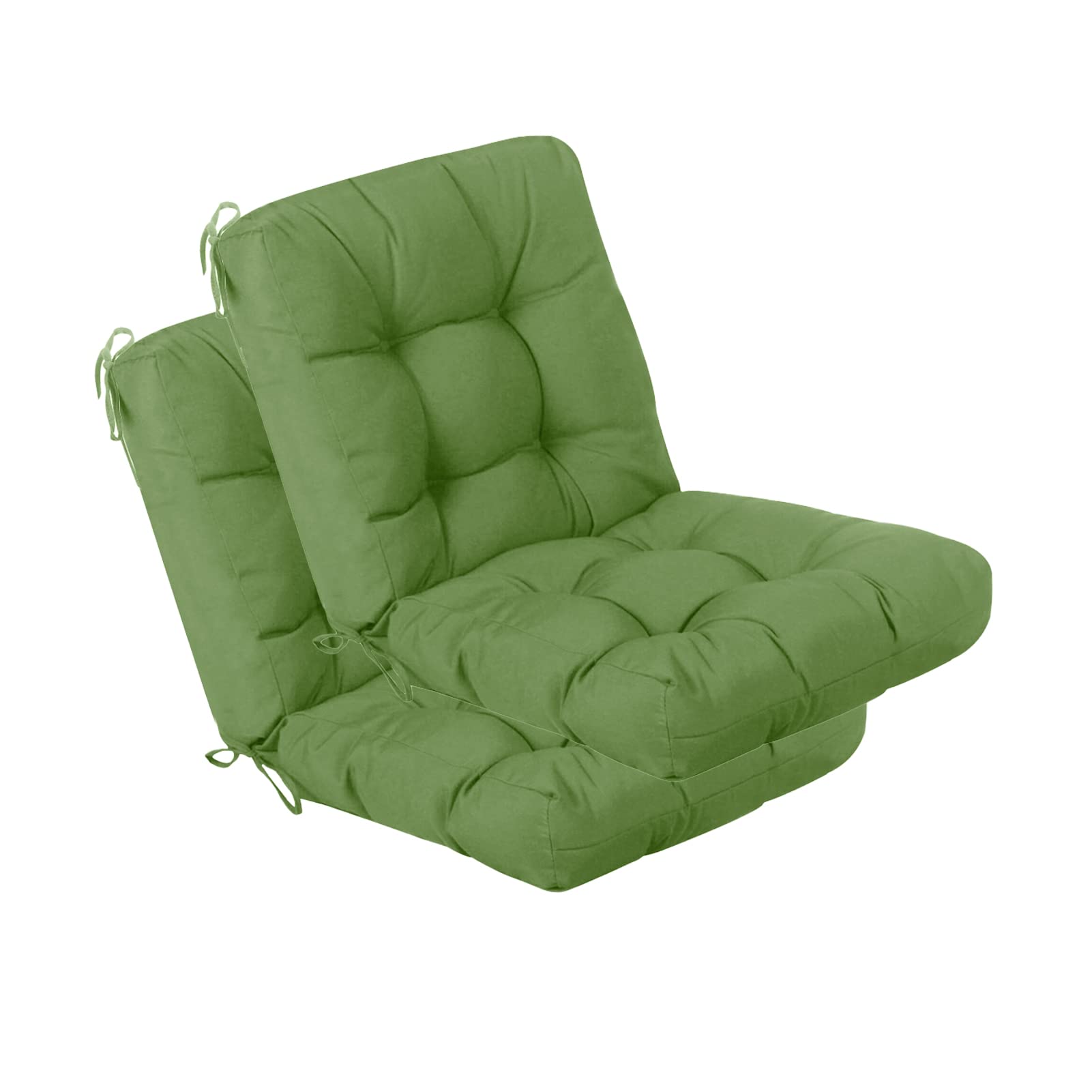 QILLOWAY Outdoor Chair Cushion for Patio Furniture, Waterproof Patio Cushions Set of 4 with Ties, Fade Resistant Replacement Pads for Outdoor Rocking Chairs,Tan,Grey