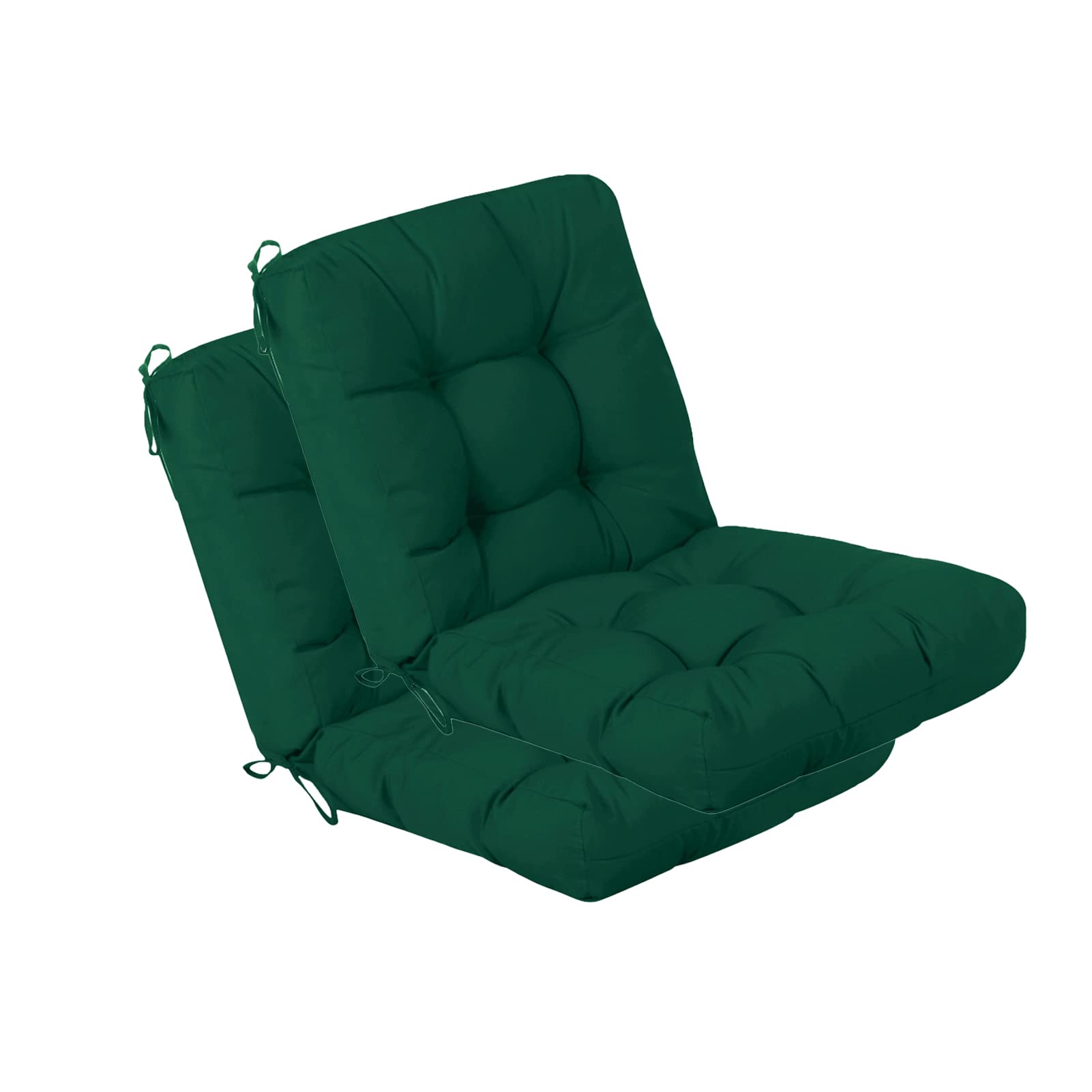 QILLOWAY Outdoor Chair Cushion for Patio Furniture, Waterproof Patio Cushions Set of 4 with Ties, Fade Resistant Replacement Pads for Outdoor Rocking Chairs,Tan,Grey