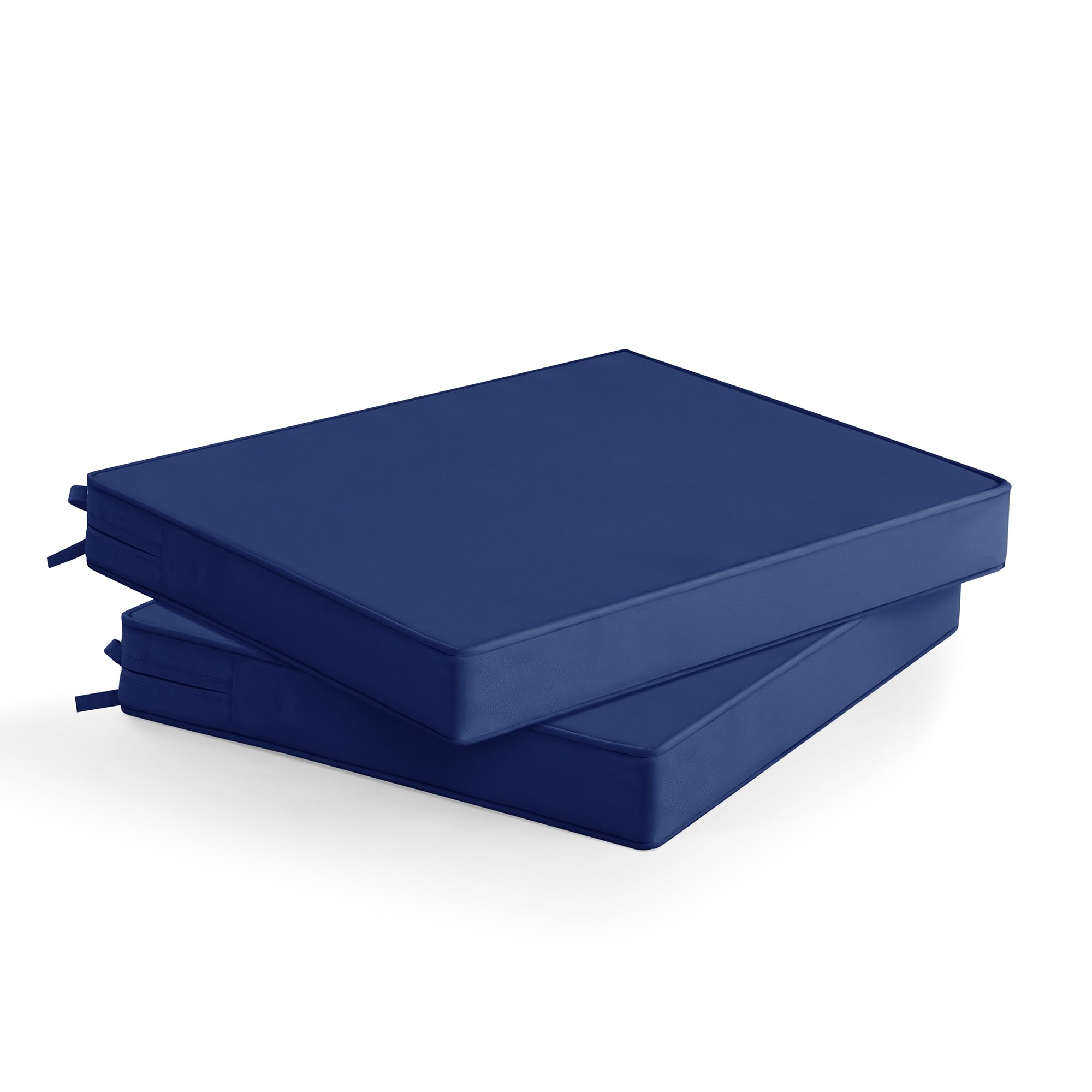 Outdoor Chair Cushions Set of 6: Waterproof & Fade Resistant Seat Cushion for Patio Furniture - 18.5 x 16 x 2 Inch Chair Pads with Ties and Hidden Zipper - Patio Chair Cushion Replacement, Beige