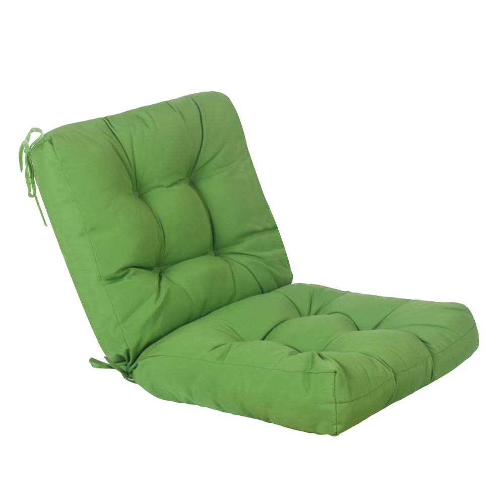 QILLOWAY Outdoor Chair Cushion for Patio Furniture, Waterproof Patio Cushions Set of 4 with Ties, Fade Resistant Replacement Pads for Outdoor Rocking Chairs,Tan,Grey