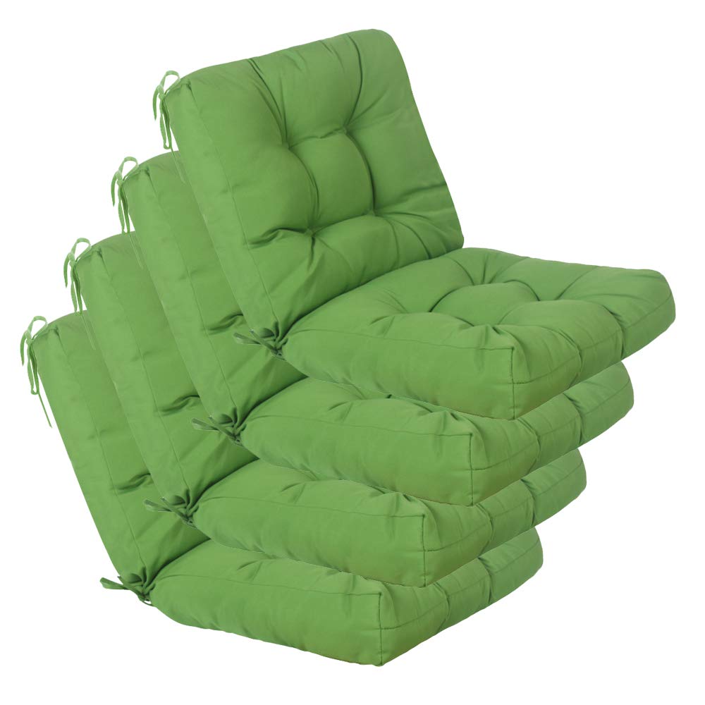 QILLOWAY Outdoor Chair Cushion for Patio Furniture, Waterproof Patio Cushions Set of 4 with Ties, Fade Resistant Replacement Pads for Outdoor Rocking Chairs,Tan,Grey