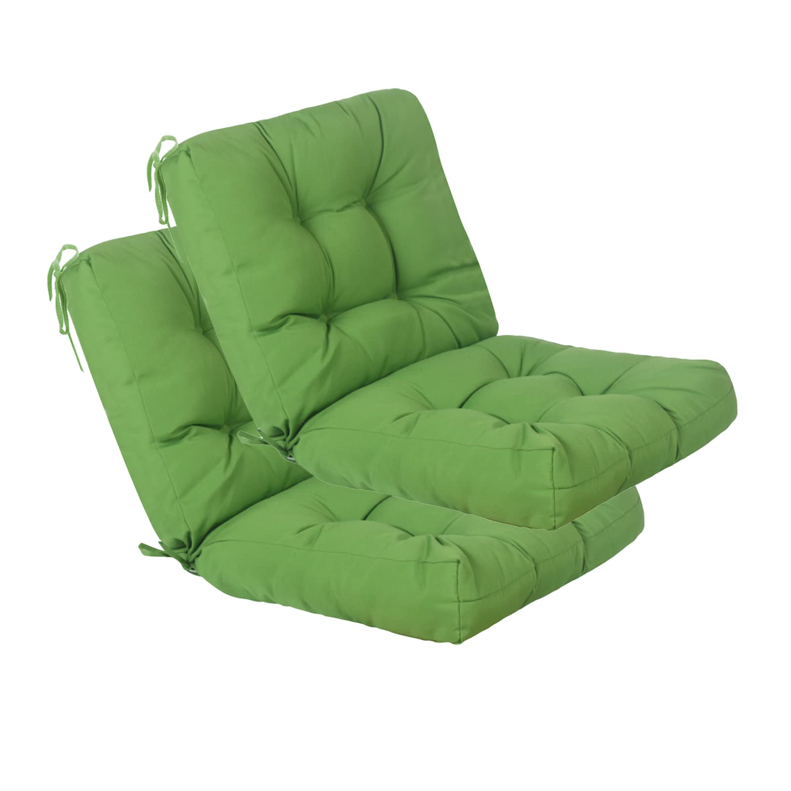 QILLOWAY Outdoor Chair Cushion for Patio Furniture, Waterproof Patio Cushions Set of 4 with Ties, Fade Resistant Replacement Pads for Outdoor Rocking Chairs,Tan,Grey