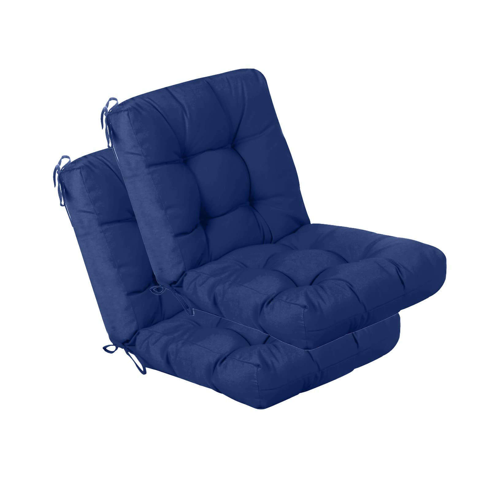 QILLOWAY Outdoor Chair Cushion for Patio Furniture, Waterproof Patio Cushions Set of 4 with Ties, Fade Resistant Replacement Pads for Outdoor Rocking Chairs,Tan,Grey