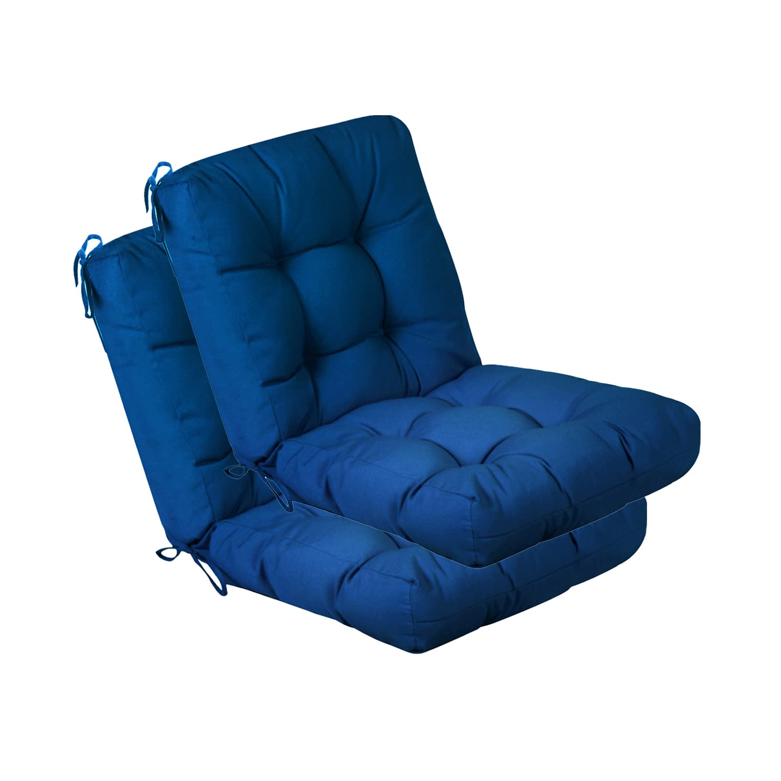 QILLOWAY Outdoor Chair Cushion for Patio Furniture, Waterproof Patio Cushions Set of 4 with Ties, Fade Resistant Replacement Pads for Outdoor Rocking Chairs,Tan,Grey