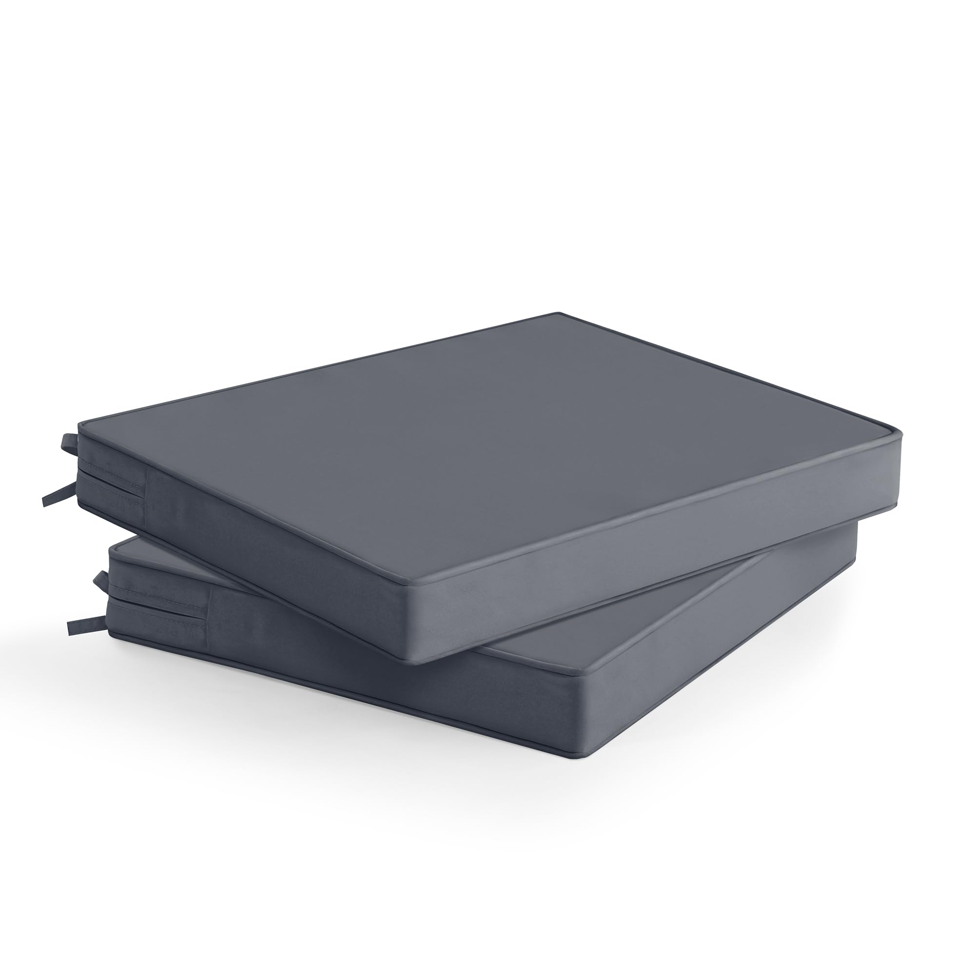 Outdoor Chair Cushions Set of 6: Waterproof & Fade Resistant Seat Cushion for Patio Furniture - 18.5 x 16 x 2 Inch Chair Pads with Ties and Hidden Zipper - Patio Chair Cushion Replacement, Beige