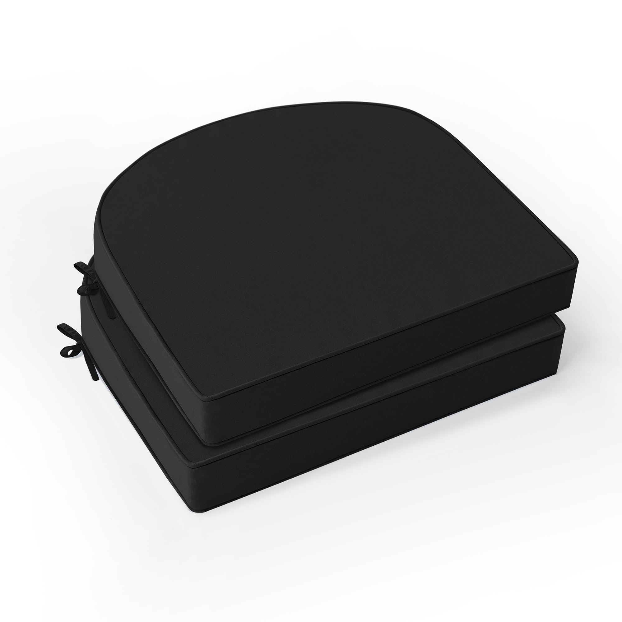 Outdoor Chair Cushions Set of 4: Waterproof & Fade Resistant Patio Furniture Cushions - 17 x 16 x 2 Inch Non Slip Round Corner Seat Cushion Pads with Removable Cover for Garden Yard Lawn, Navy Blue