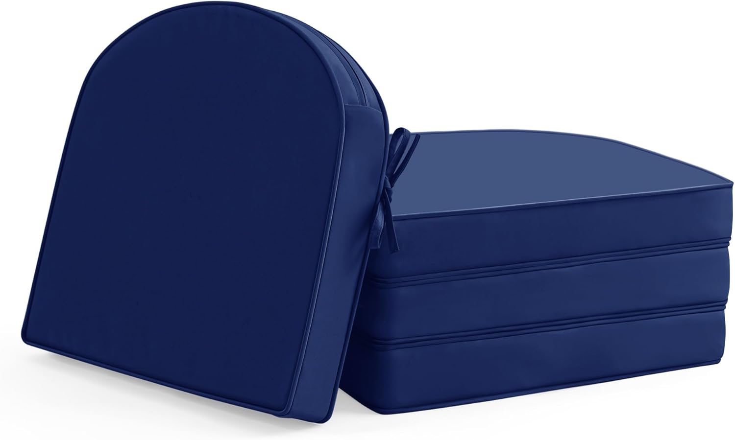 Outdoor Chair Cushions Set of 4: Waterproof & Fade Resistant Patio Furniture Cushions - 17 x 16 x 2 Inch Non Slip Round Corner Seat Cushion Pads with Removable Cover for Garden Yard Lawn, Navy Blue
