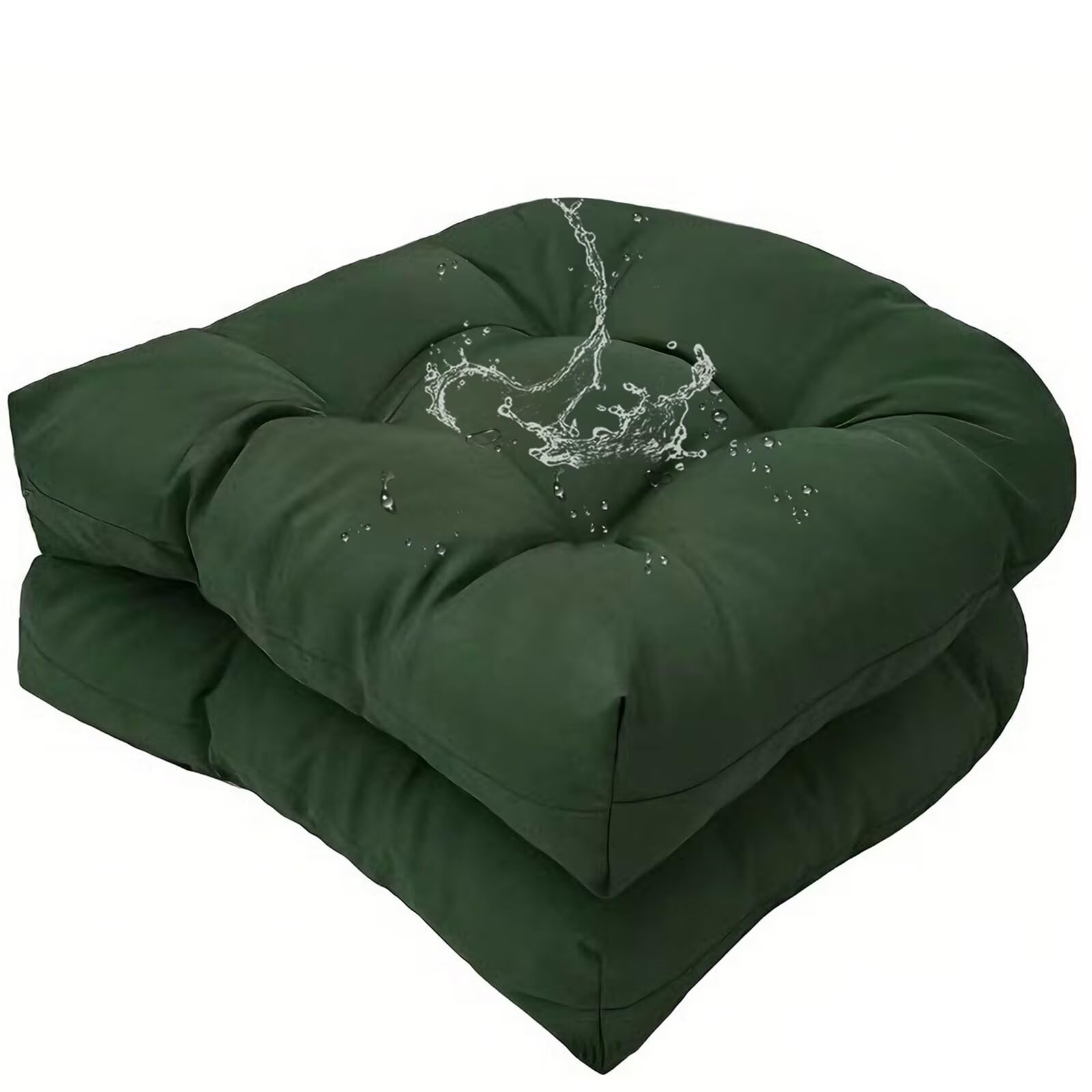 18 x 18 Outdoor Seat Cushions Waterproof Patio Seat Pad Large Floral Rocking Chair Cushion with Ties for Indoor Outdoor Orange Grey, Set of 2