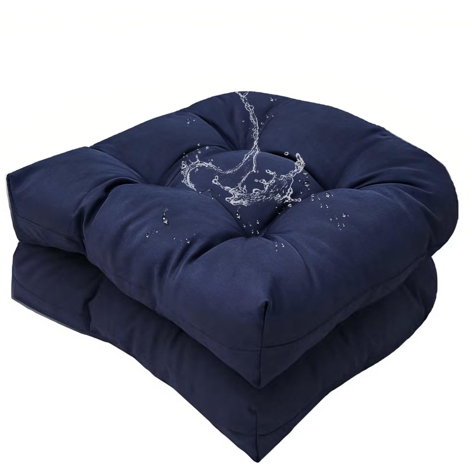 18 x 18 Outdoor Seat Cushions Waterproof Patio Seat Pad Large Floral Rocking Chair Cushion with Ties for Indoor Outdoor Orange Grey, Set of 2