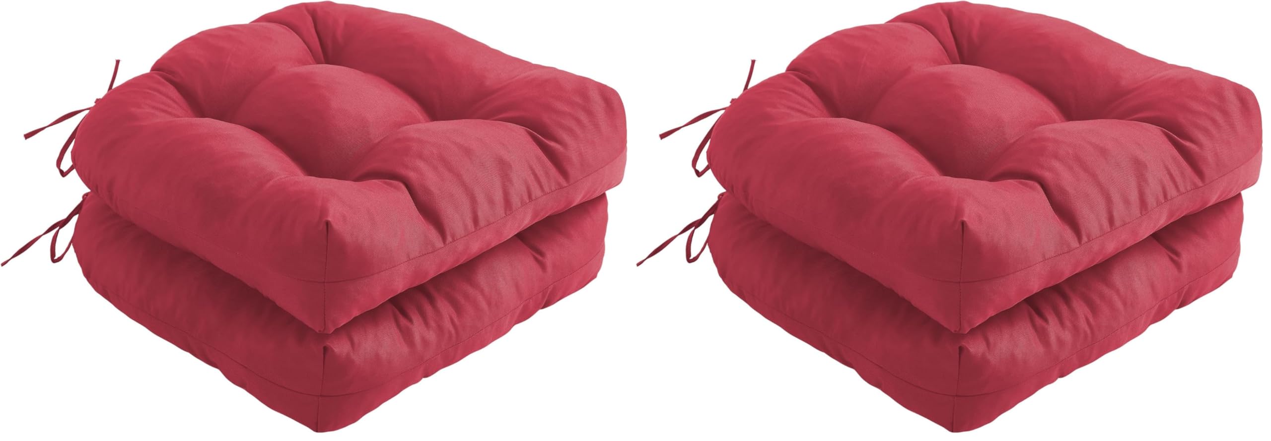 IPYNBAP Outdoor Chair Cushions Set of 2, Patio Chair Cushions with Ties,19x19+5” Tufted Outdoor Seat Cushions, Waterproof Patio Furniture Cushions, Outdoor Dining Chair Pads, Dark Grey