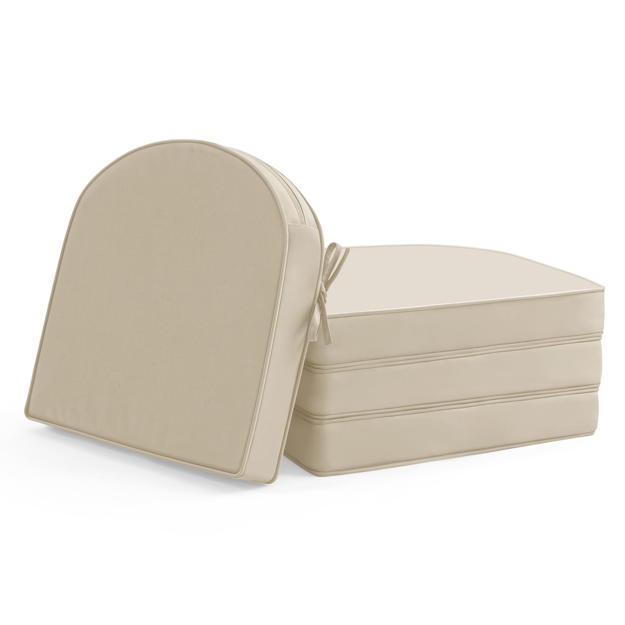 Outdoor Chair Cushions Set of 4: Waterproof & Fade Resistant Patio Furniture Cushions - 17 x 16 x 2 Inch Non Slip Round Corner Seat Cushion Pads with Removable Cover for Garden Yard Lawn, Navy Blue