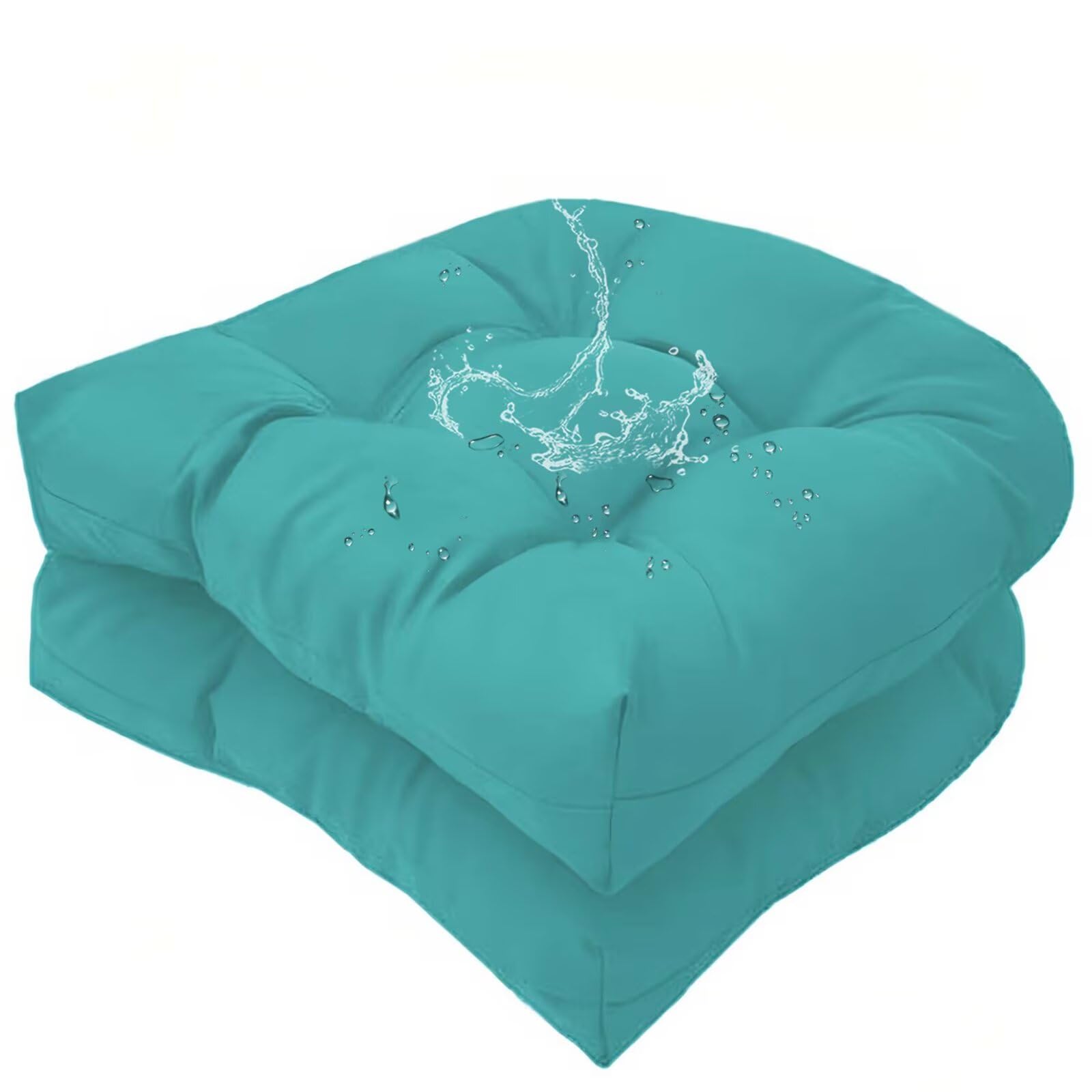 18 x 18 Outdoor Seat Cushions Waterproof Patio Seat Pad Large Floral Rocking Chair Cushion with Ties for Indoor Outdoor Orange Grey, Set of 2