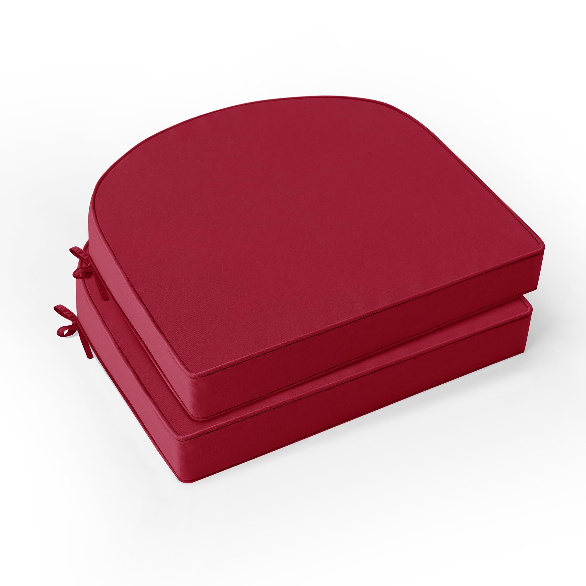 Outdoor Chair Cushions Set of 4: Waterproof & Fade Resistant Patio Furniture Cushions - 17 x 16 x 2 Inch Non Slip Round Corner Seat Cushion Pads with Removable Cover for Garden Yard Lawn, Navy Blue