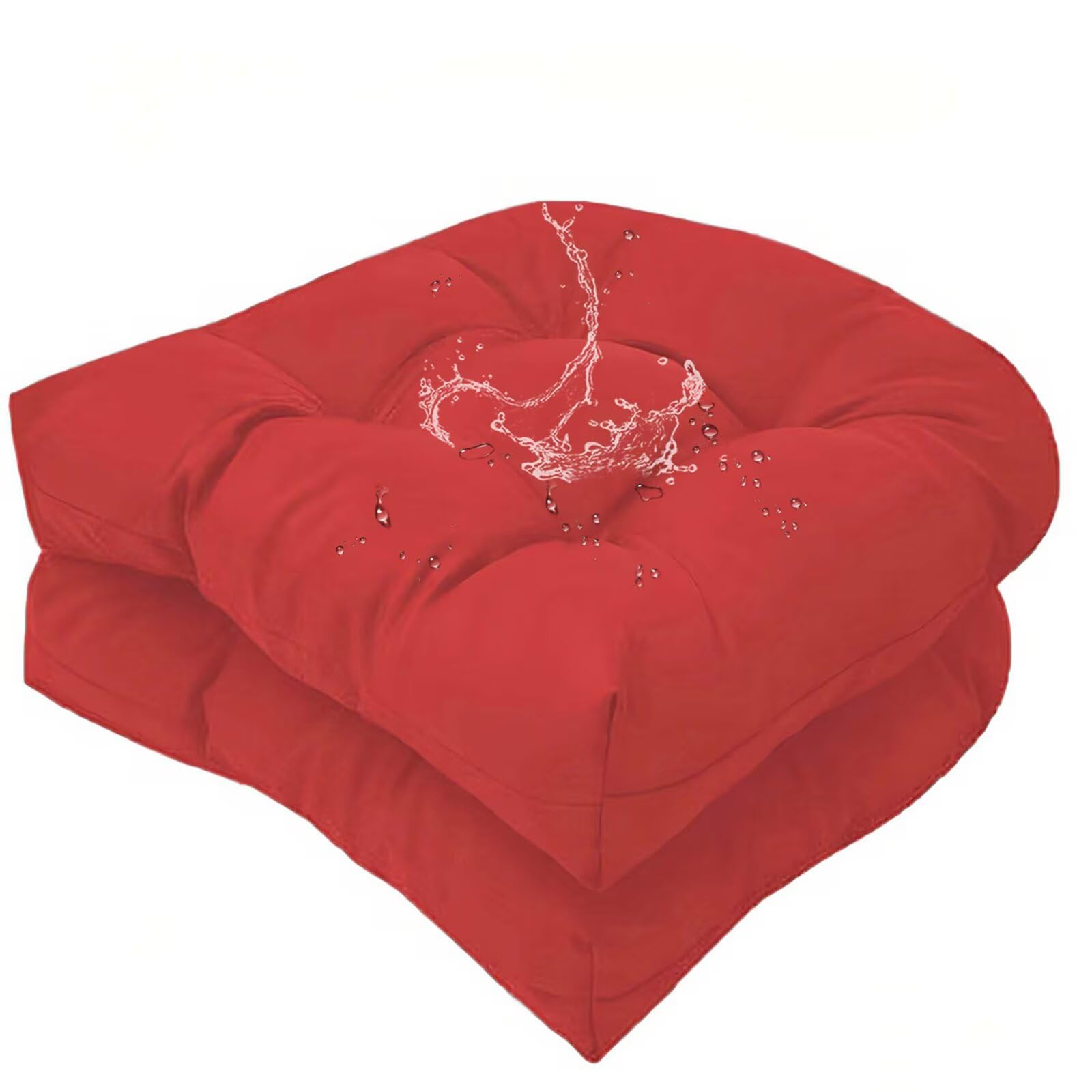 18 x 18 Outdoor Seat Cushions Waterproof Patio Seat Pad Large Floral Rocking Chair Cushion with Ties for Indoor Outdoor Orange Grey, Set of 2