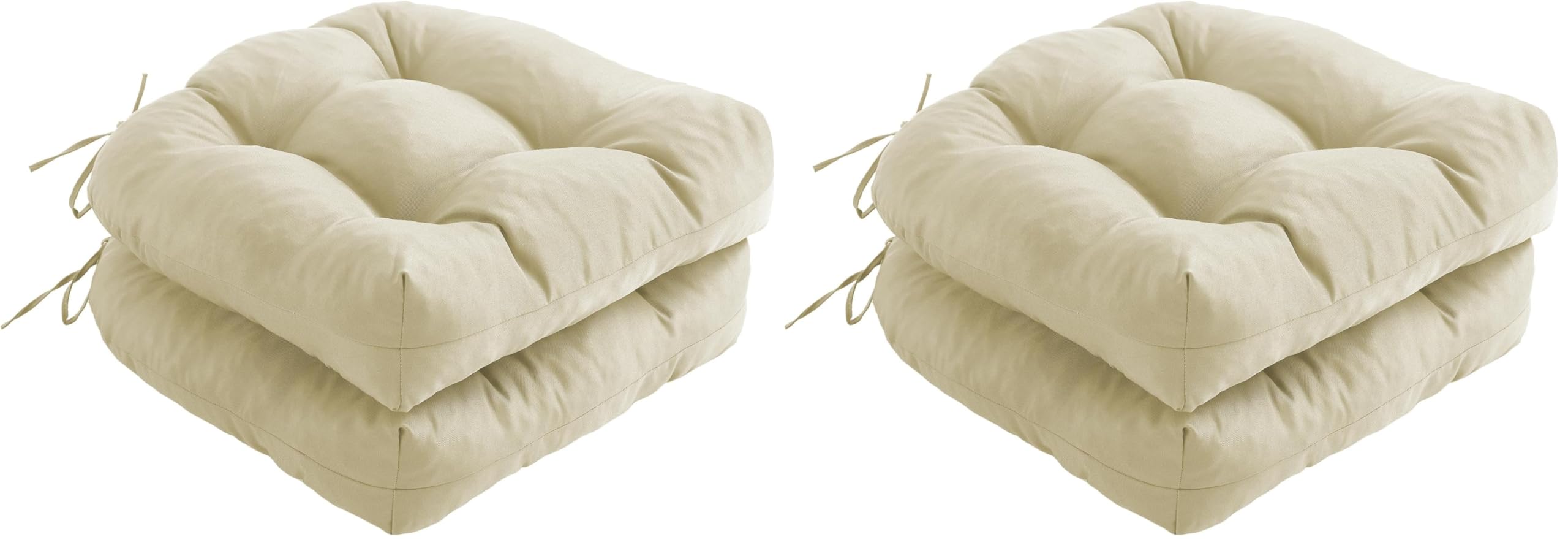 IPYNBAP Outdoor Chair Cushions Set of 2, Patio Chair Cushions with Ties,19x19+5” Tufted Outdoor Seat Cushions, Waterproof Patio Furniture Cushions, Outdoor Dining Chair Pads, Dark Grey