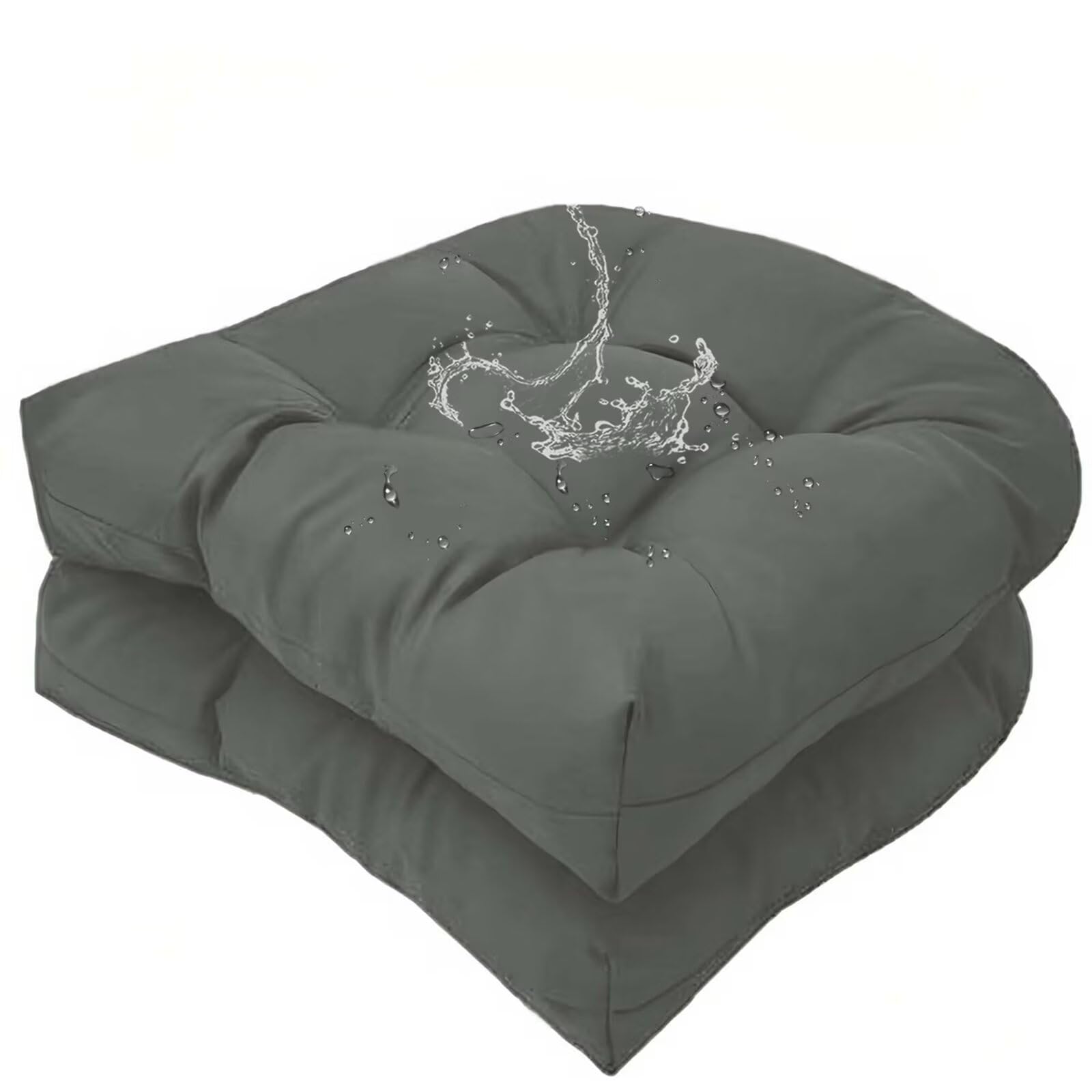 18 x 18 Outdoor Seat Cushions Waterproof Patio Seat Pad Large Floral Rocking Chair Cushion with Ties for Indoor Outdoor Orange Grey, Set of 2