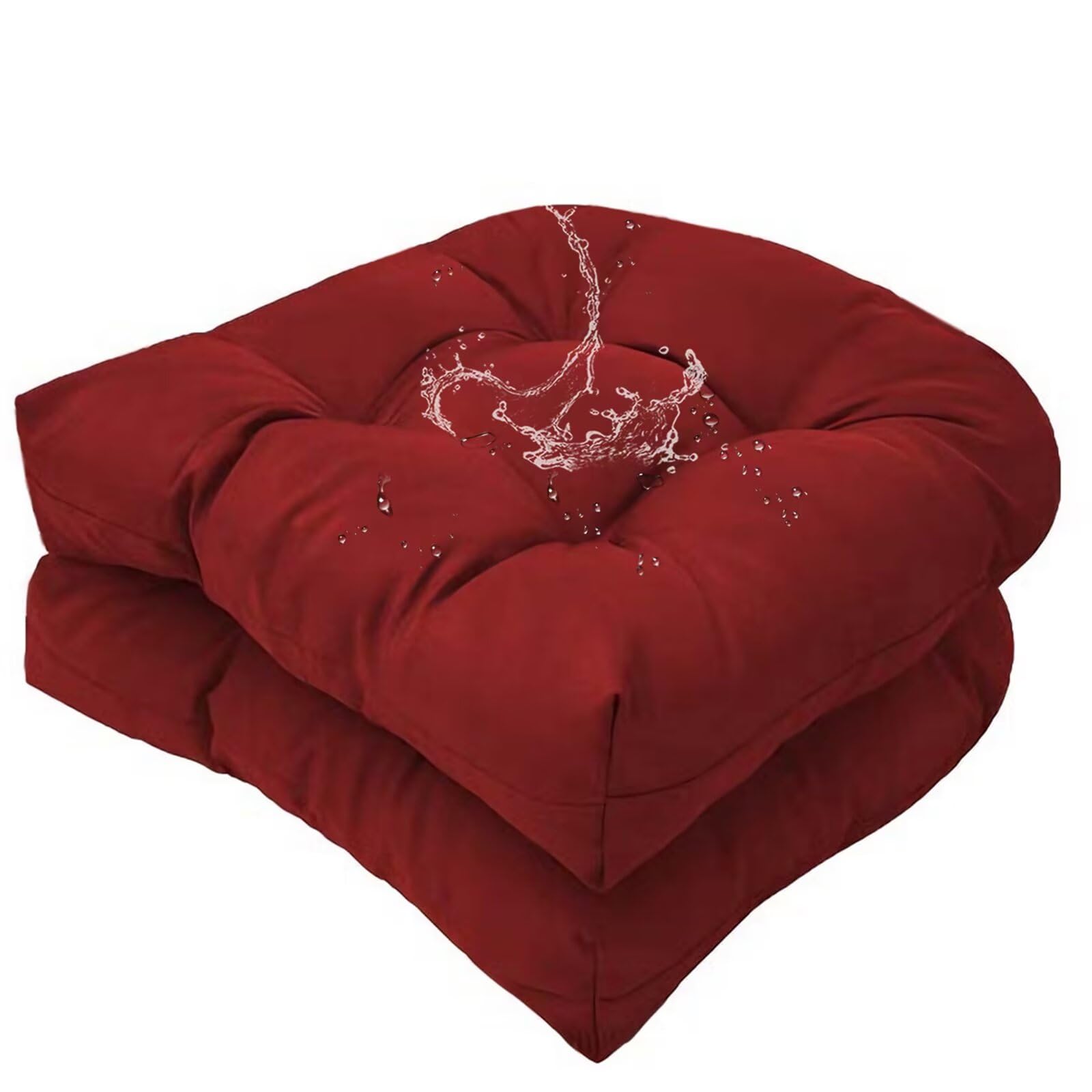 18 x 18 Outdoor Seat Cushions Waterproof Patio Seat Pad Large Floral Rocking Chair Cushion with Ties for Indoor Outdoor Orange Grey, Set of 2