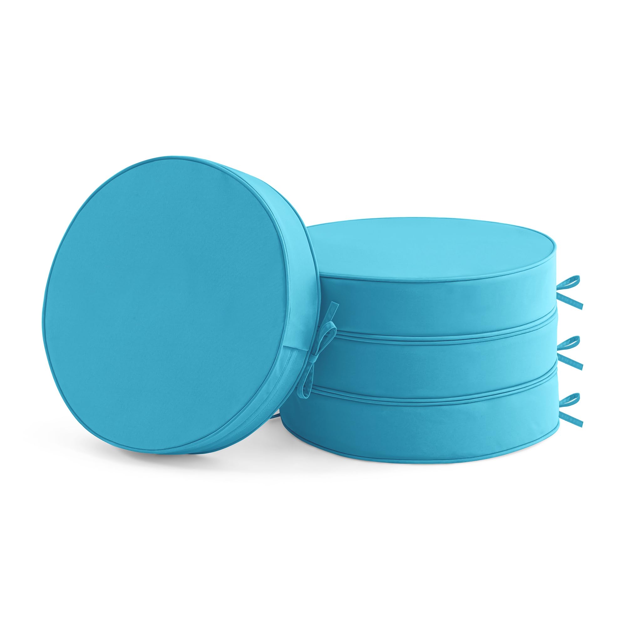 Outdoor Chair Cushions Set of 4: Waterproof & Fade Resistant Patio Furniture Cushions - 17 x 16 x 2 Inch Non Slip Round Corner Seat Cushion Pads with Removable Cover for Garden Yard Lawn, Navy Blue