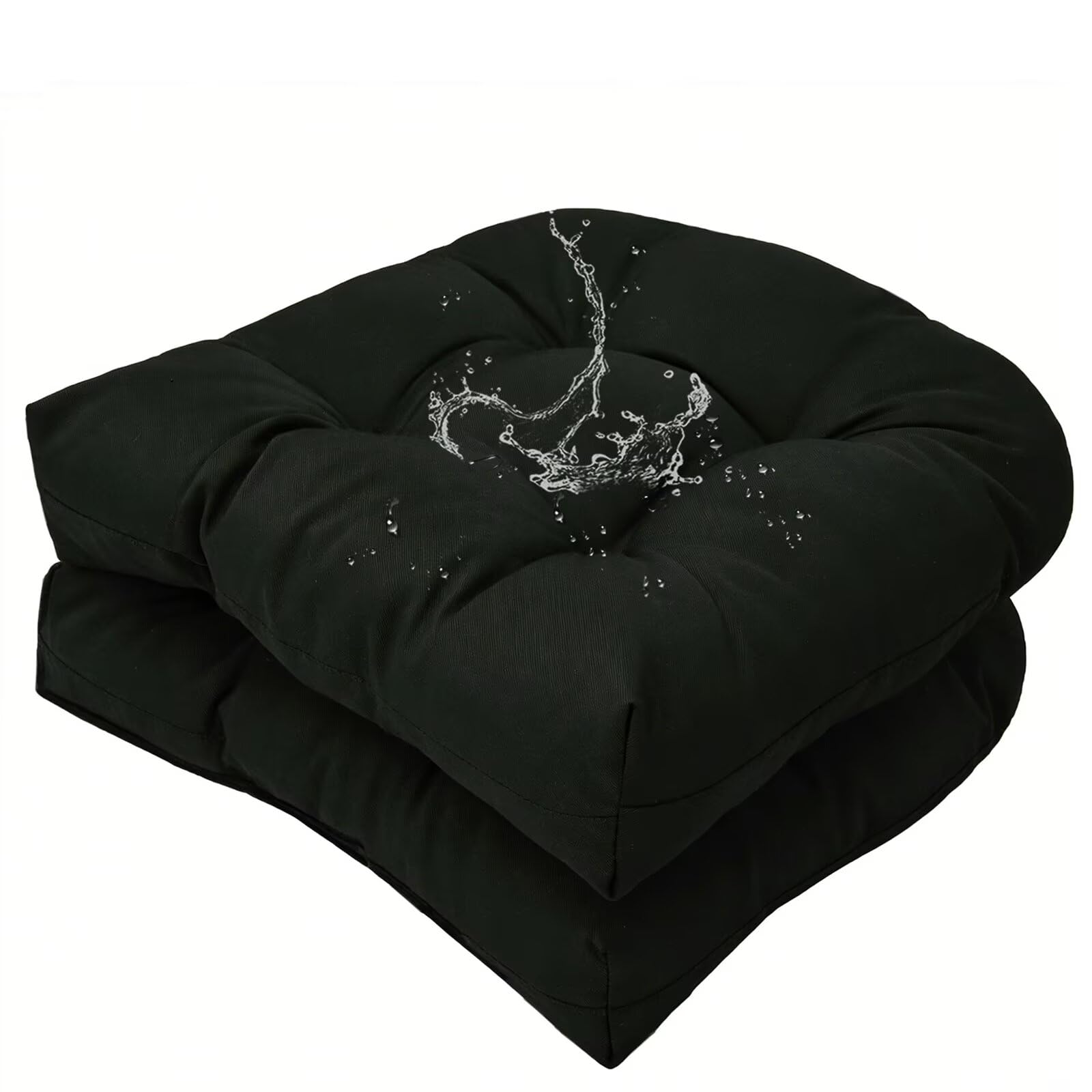 18 x 18 Outdoor Seat Cushions Waterproof Patio Seat Pad Large Floral Rocking Chair Cushion with Ties for Indoor Outdoor Orange Grey, Set of 2