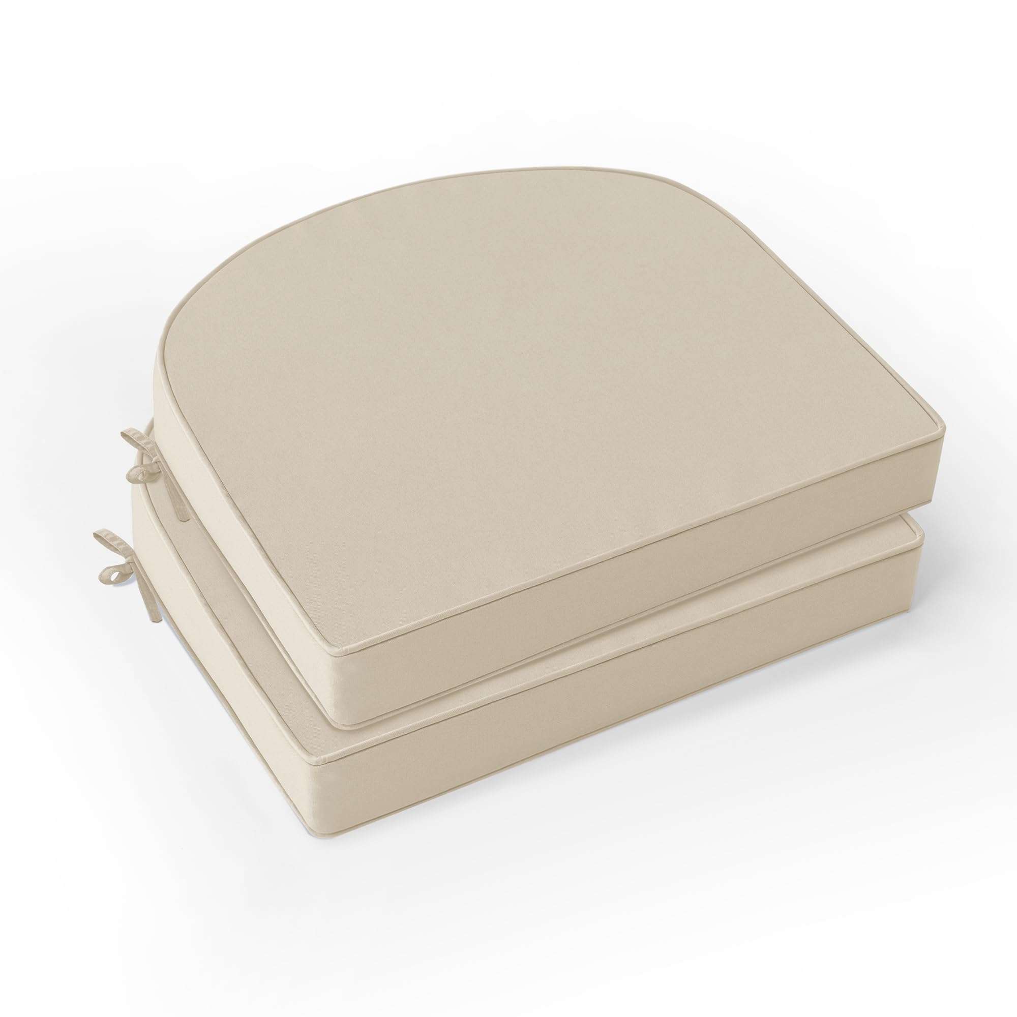 Outdoor Chair Cushions Set of 4: Waterproof & Fade Resistant Patio Furniture Cushions - 17 x 16 x 2 Inch Non Slip Round Corner Seat Cushion Pads with Removable Cover for Garden Yard Lawn, Navy Blue