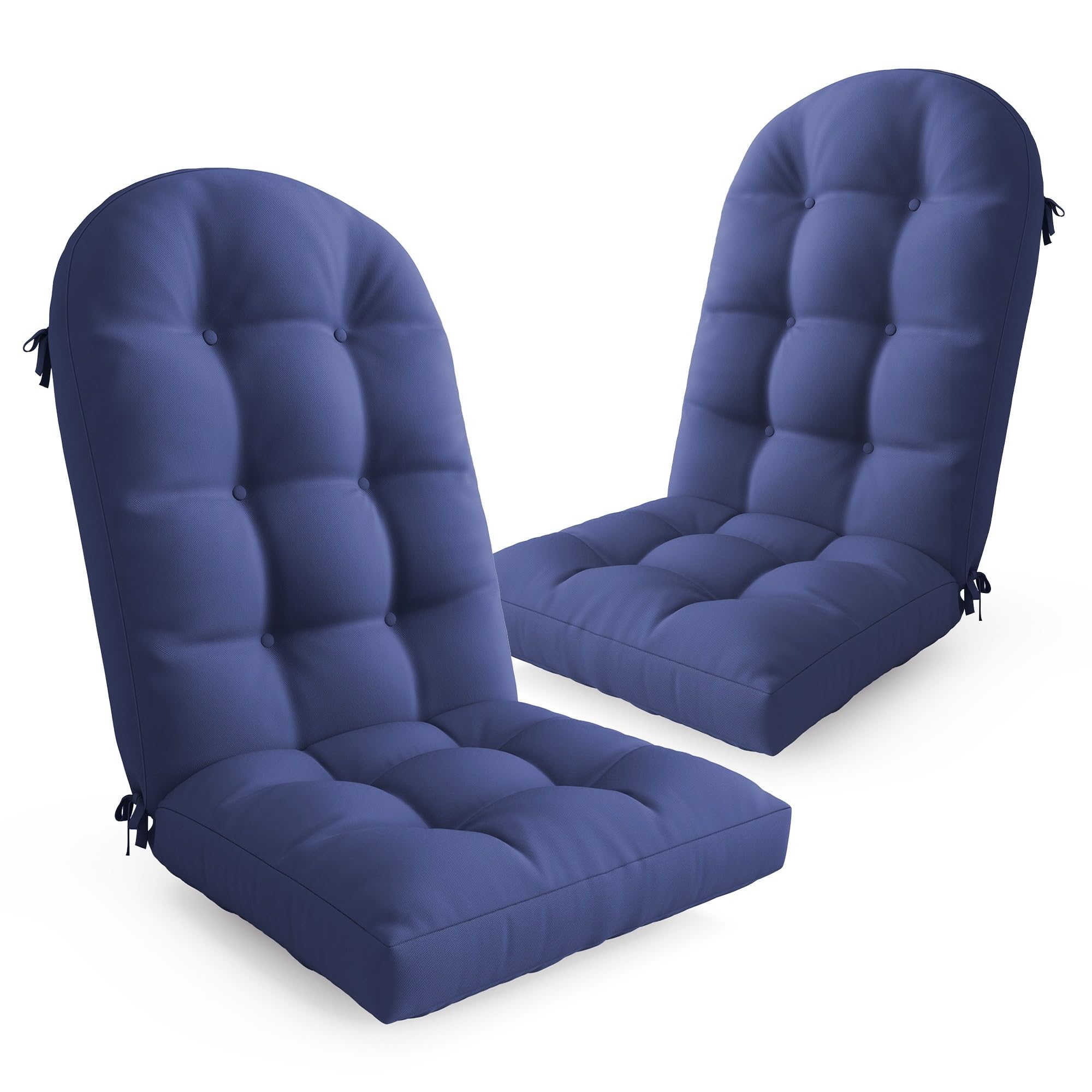 UDPATIO Adirondack Chair Cushion with Ties - Fade-Resistant Waterproof Outdoor Recliner High Back Seat Pads for Rocking Chairs, Patio, Deck, Porch, Lawn (Upper & Lower Back Support),Light Beige,1 PC