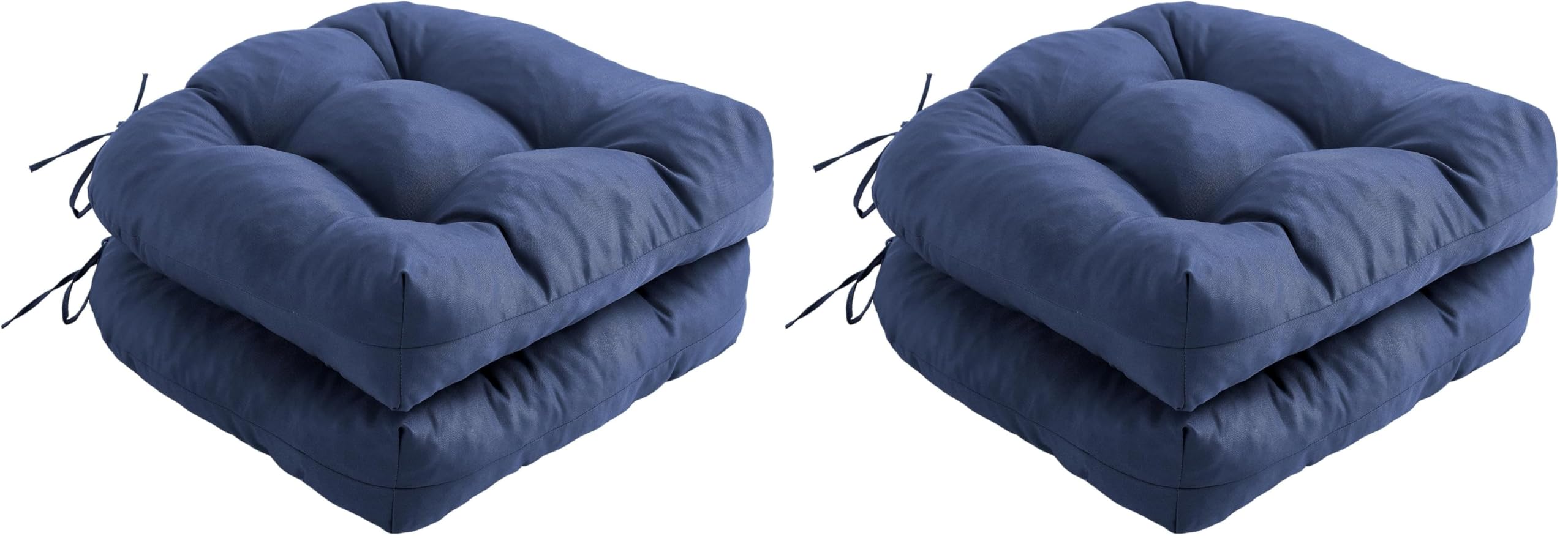 IPYNBAP Outdoor Chair Cushions Set of 2, Patio Chair Cushions with Ties,19x19+5” Tufted Outdoor Seat Cushions, Waterproof Patio Furniture Cushions, Outdoor Dining Chair Pads, Dark Grey