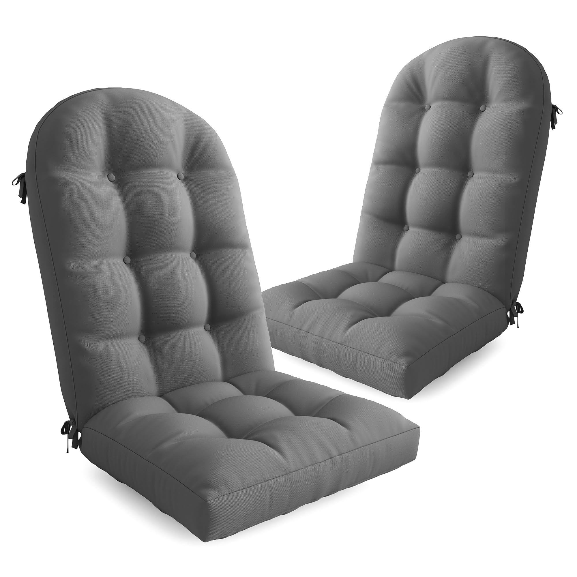 UDPATIO Adirondack Chair Cushion with Ties - Fade-Resistant Waterproof Outdoor Recliner High Back Seat Pads for Rocking Chairs, Patio, Deck, Porch, Lawn (Upper & Lower Back Support),Light Beige,1 PC