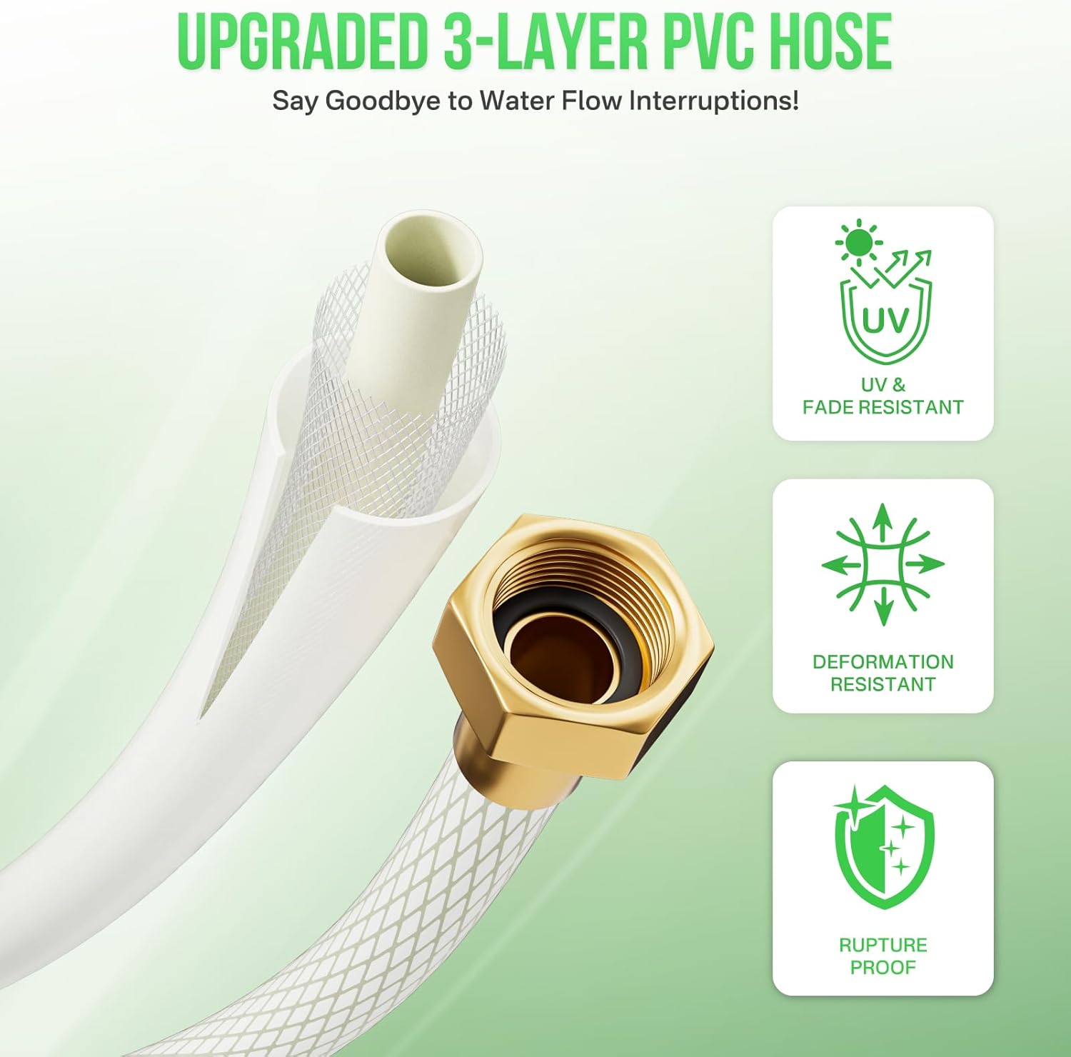 Retractable Garden Hose Reel, 1/2 in x 100 ft Heavy Duty Wall-Mounted Hose Reel with 180° Swivel Bracket, 10-Pattern Nozzle, Automatic Slow Return System, Any Length Lock for outside Watering,Cleaning