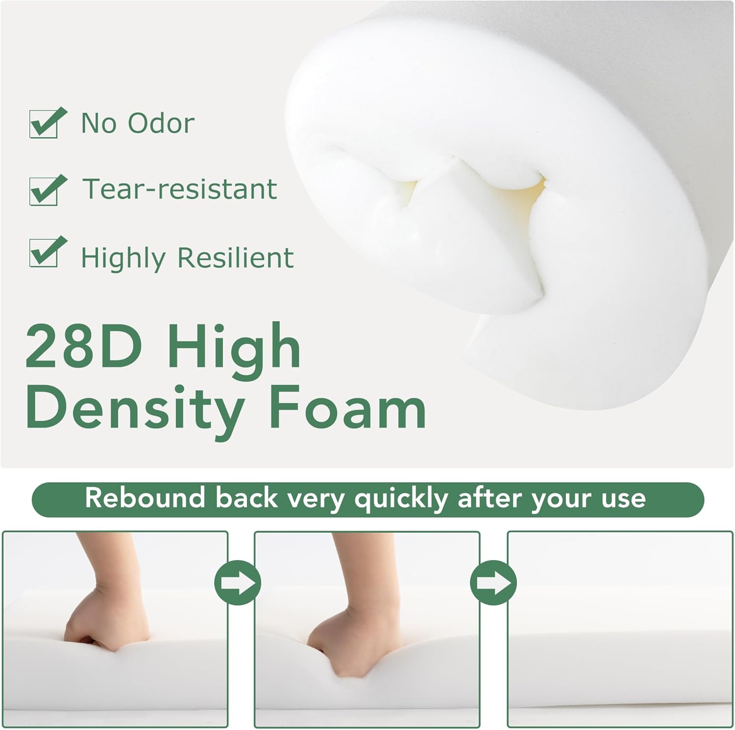 Outdoor Chair Cushions Set of 4: Waterproof & Fade Resistant Patio Furniture Cushions - 17 x 16 x 2 Inch Non Slip Round Corner Seat Cushion Pads with Removable Cover for Garden Yard Lawn, Navy Blue