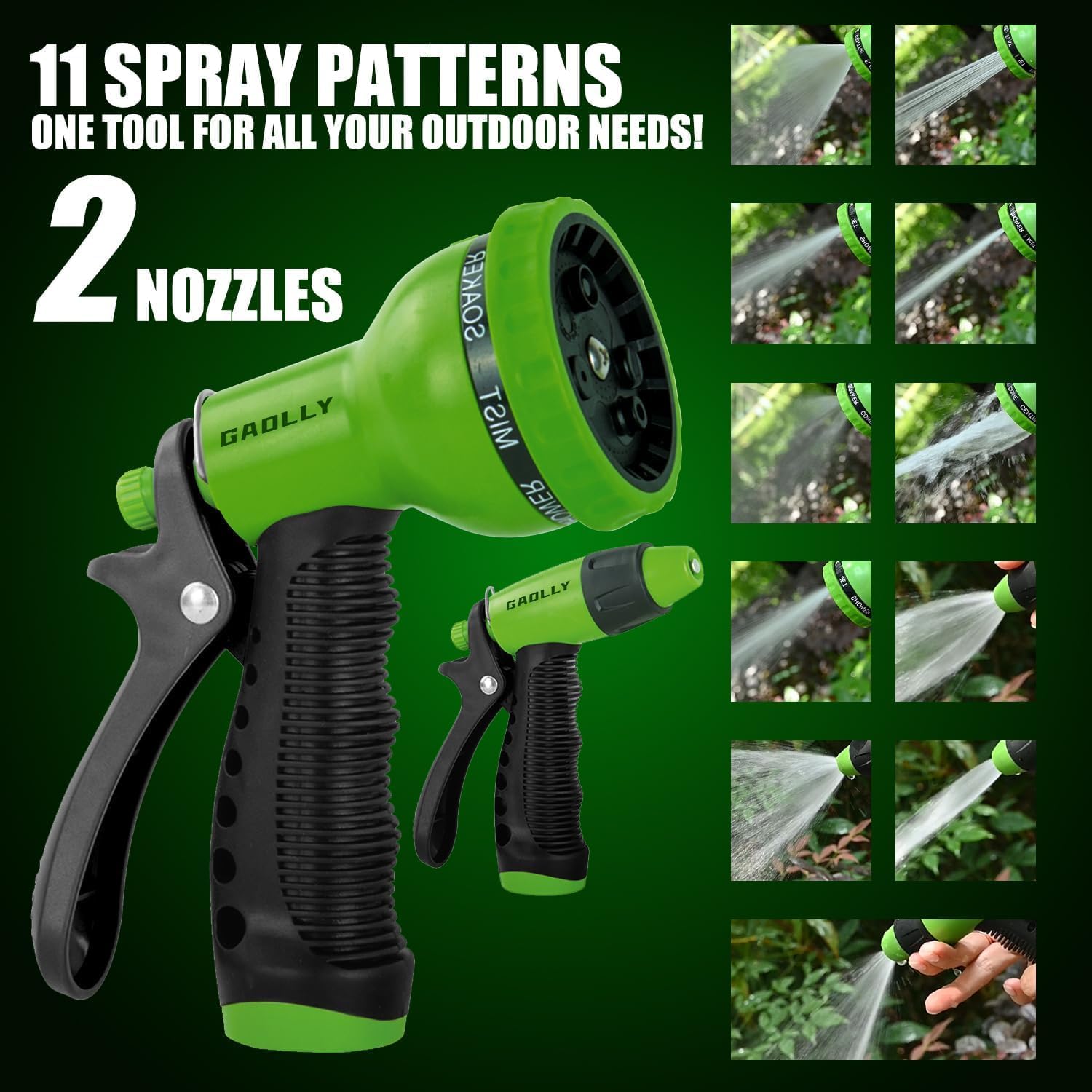 Retractable Garden Hose Reel, Smooth Slow Auto Rewind & Any-Length Lock, Premium Wall Mounted with 180° Swivel Bracket, 1/2 in High-Pressure Hose with 66 FT, Two Sprays