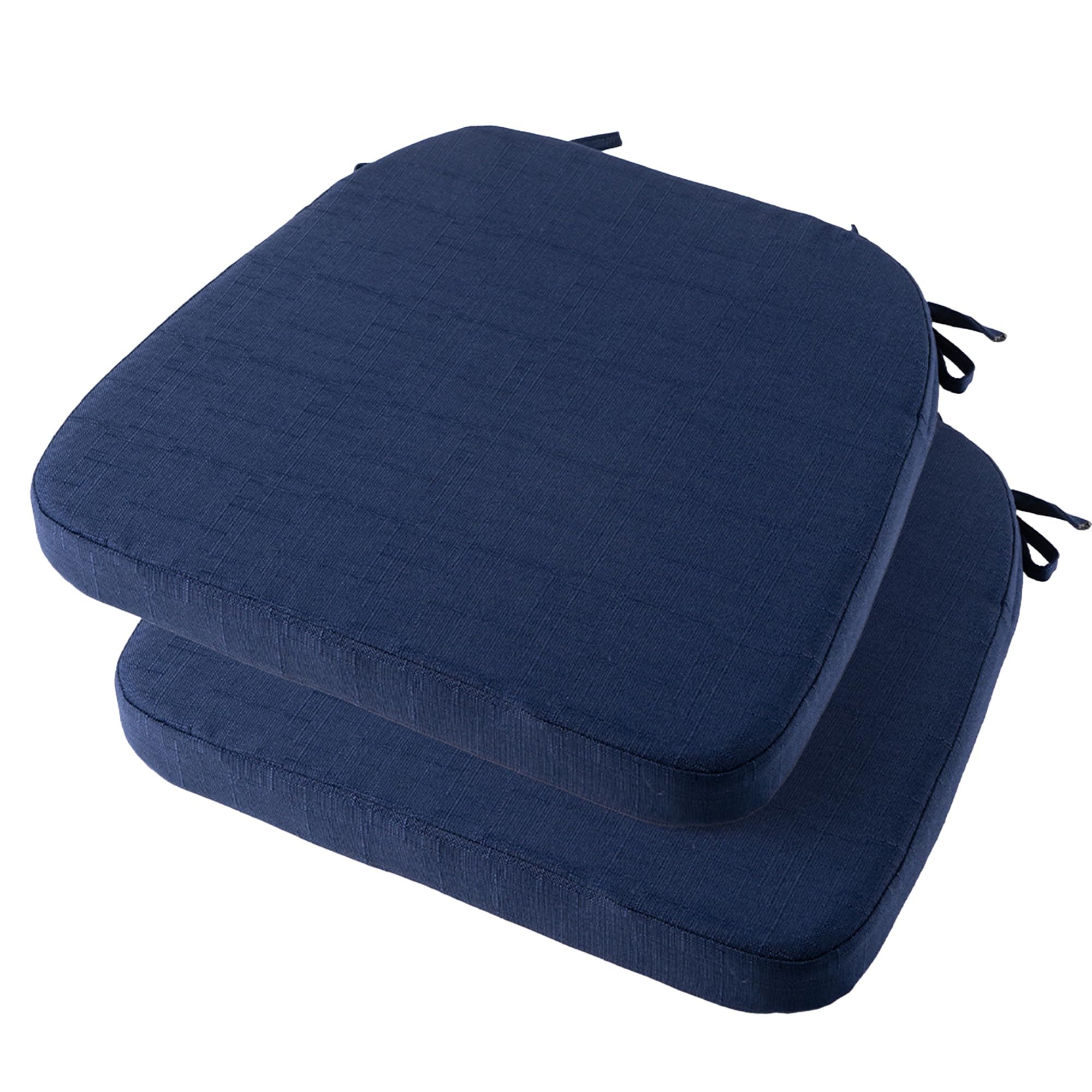 Battilo Chair Cushions for Dining Chairs with Ties, Outdoor Waterproof Kitchen Chair Pad with Non-Slip Backing, Seat Cushions with Machine Washable Removable Cover, 16"x16"x2", Set of 2, Caramel