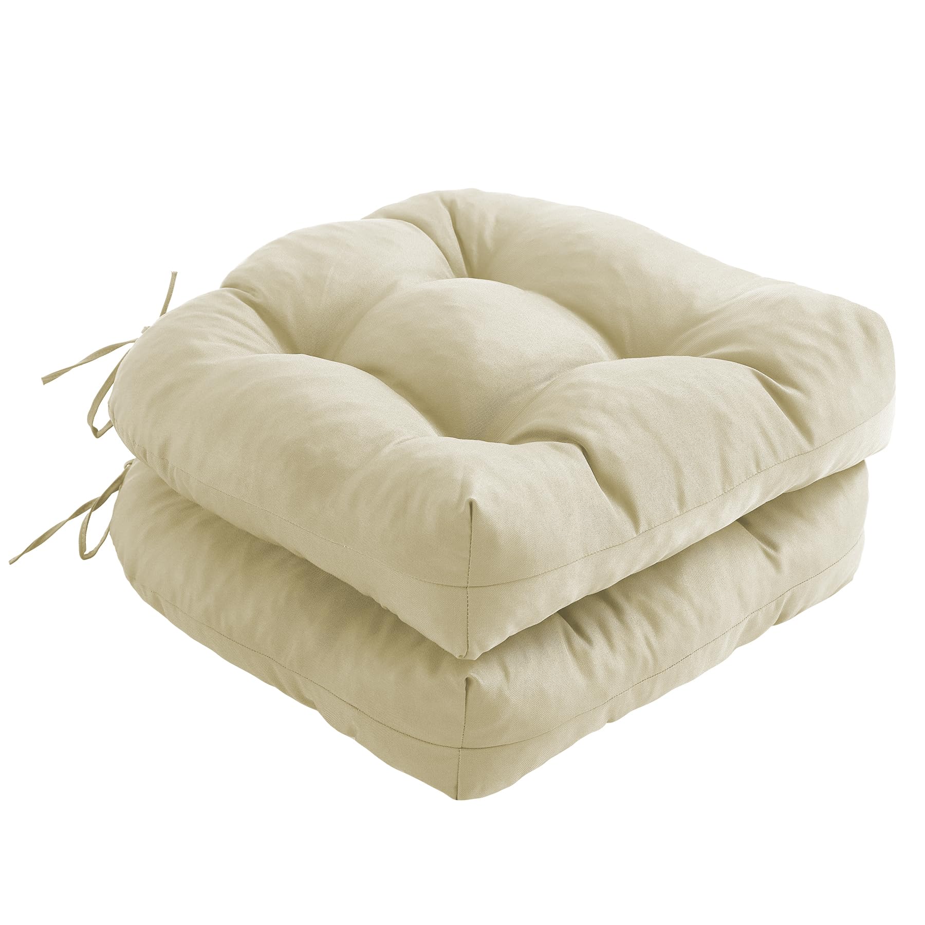 IPYNBAP Outdoor Chair Cushions Set of 2, Patio Chair Cushions with Ties,19x19+5” Tufted Outdoor Seat Cushions, Waterproof Patio Furniture Cushions, Outdoor Dining Chair Pads, Dark Grey