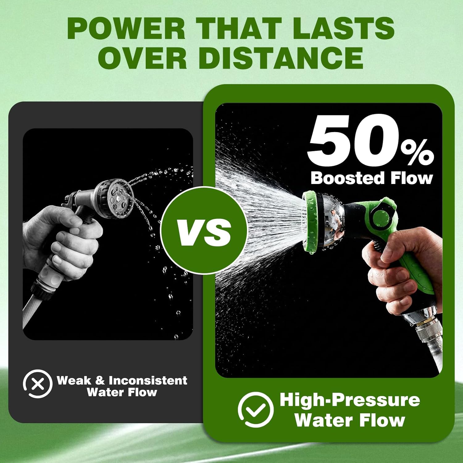 Retractable Garden Hose Reel 100FT x 1/2 in, Wall Mount Water Hose Reel for Outside with Auto Rewind, Tangle-Free Guide, 180° Swivel Bracket, Lock at Any Length, High-Pressure Flow, 10-Pattern Nozzle