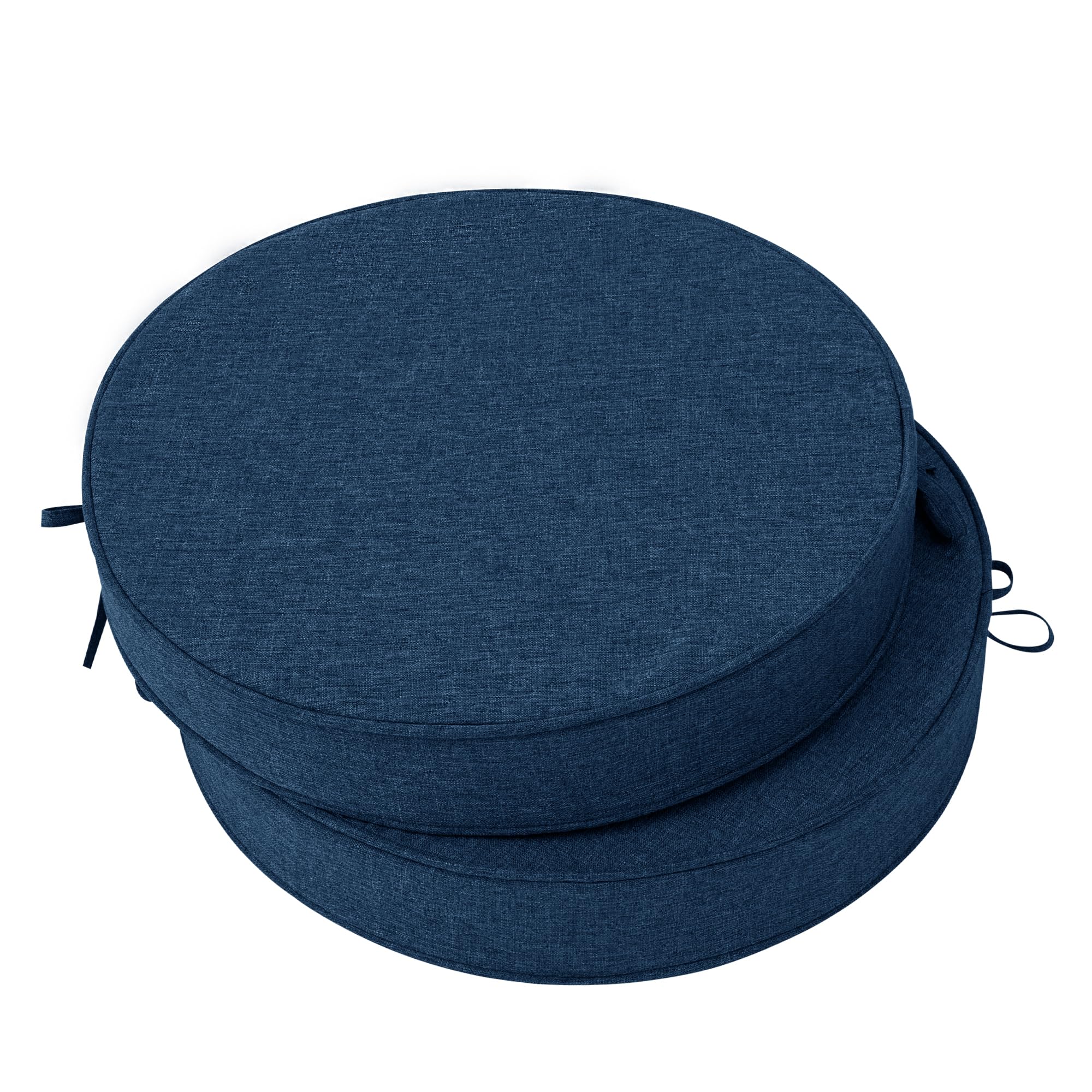 Outdoor Chair Cushions, Fade-Resistant & Water-Resistant, D Shaped Patio Furniture Seat Chair Pads Replacement with Ties, Non-Slip Bottom, Removable Cover, Set of 4, 17 x 16 Inch, Natural