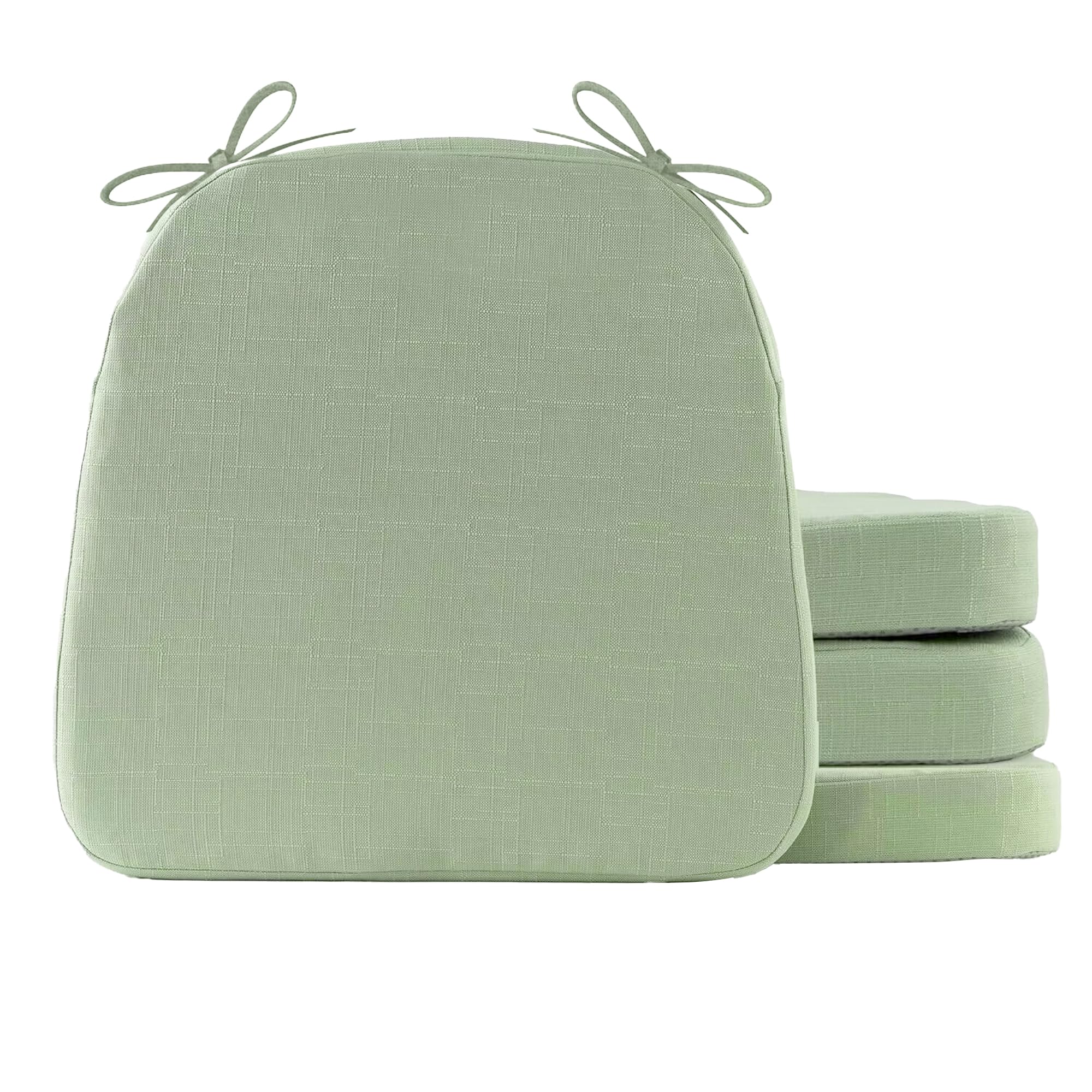 Battilo Chair Cushions for Dining Chairs with Ties, Outdoor Waterproof Kitchen Chair Pad with Non-Slip Backing, Seat Cushions with Machine Washable Removable Cover, 16"x16"x2", Set of 2, Caramel