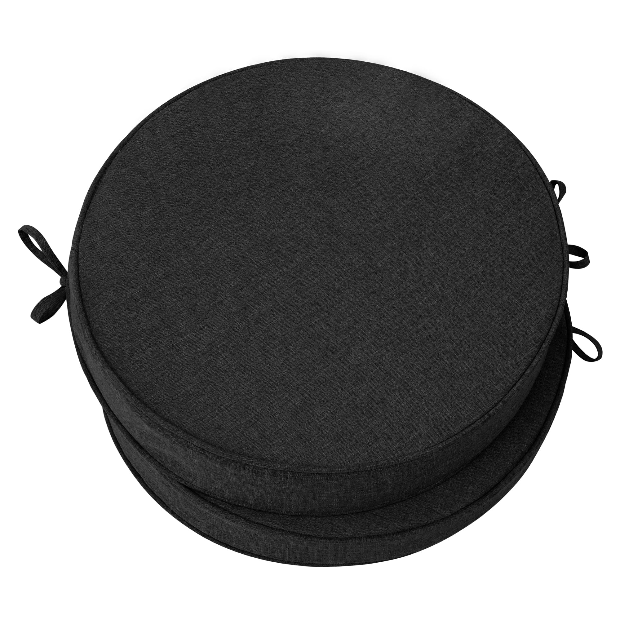 Outdoor Chair Cushions, Fade-Resistant & Water-Resistant, D Shaped Patio Furniture Seat Chair Pads Replacement with Ties, Non-Slip Bottom, Removable Cover, Set of 4, 17 x 16 Inch, Natural