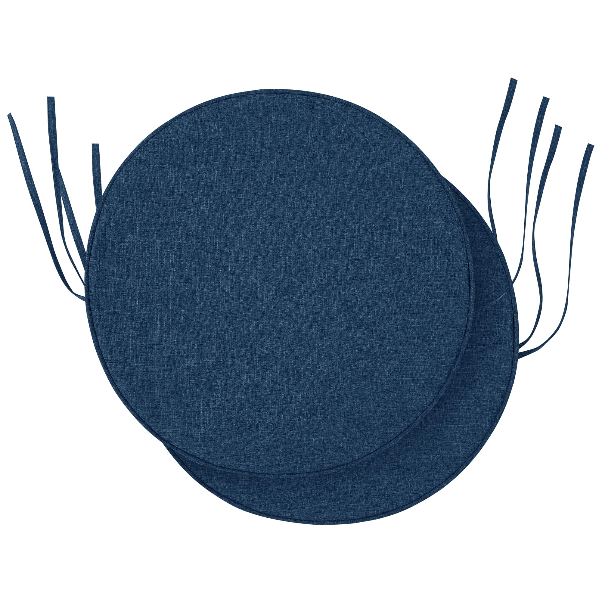 Outdoor Chair Cushions, Fade-Resistant & Water-Resistant, D Shaped Patio Furniture Seat Chair Pads Replacement with Ties, Non-Slip Bottom, Removable Cover, Set of 4, 17 x 16 Inch, Natural