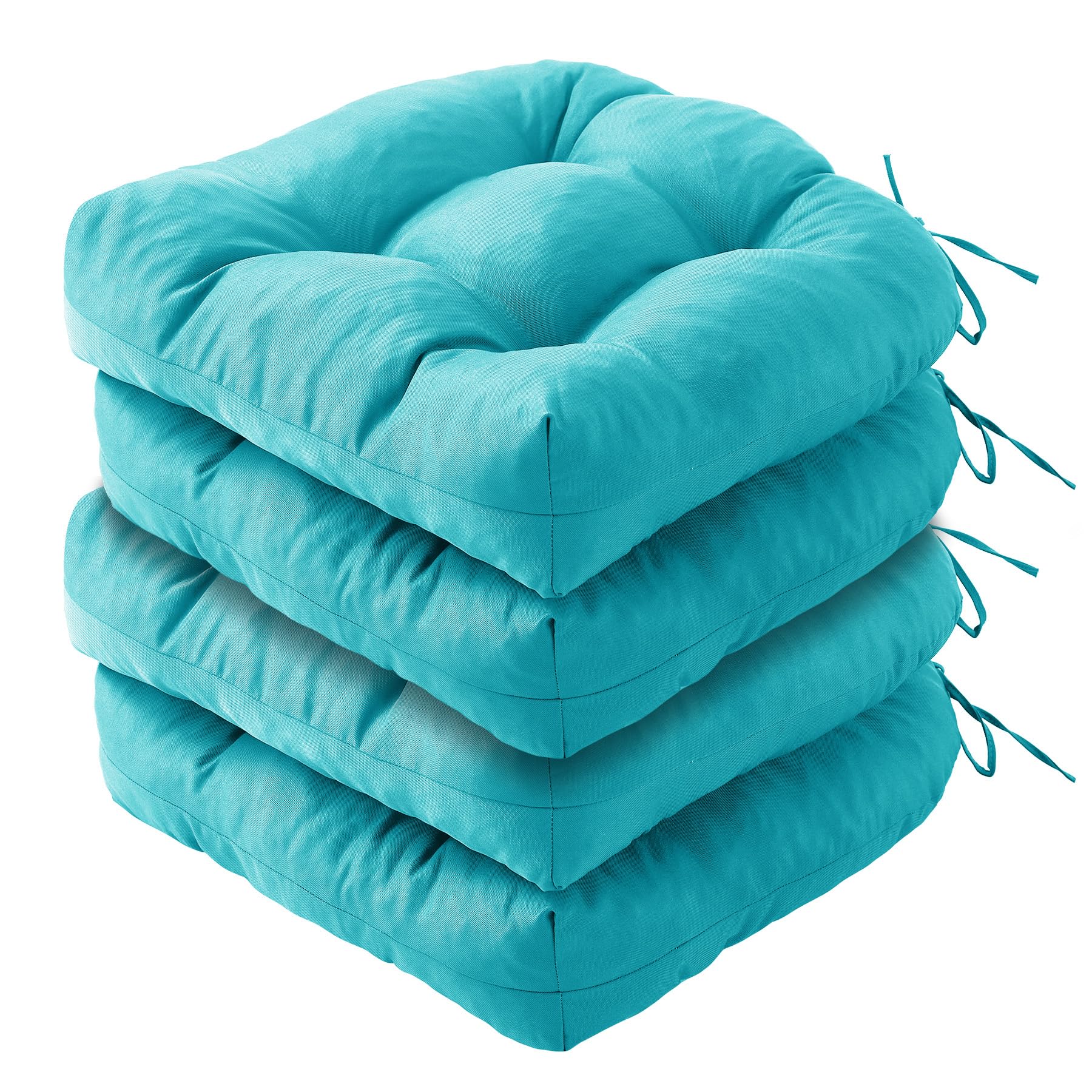 IPYNBAP Outdoor Chair Cushions Set of 2, Patio Chair Cushions with Ties,19x19+5” Tufted Outdoor Seat Cushions, Waterproof Patio Furniture Cushions, Outdoor Dining Chair Pads, Dark Grey