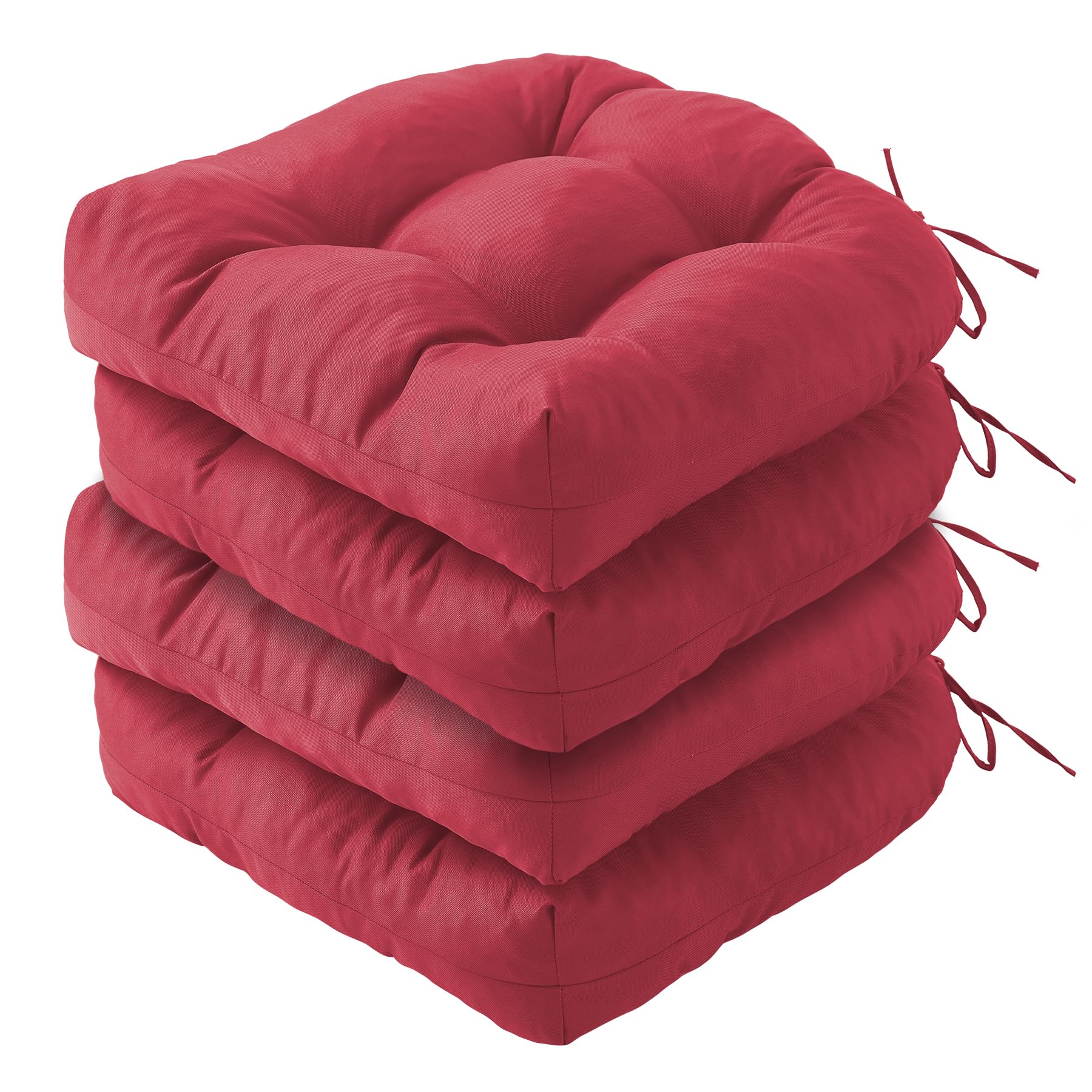 IPYNBAP Outdoor Chair Cushions Set of 2, Patio Chair Cushions with Ties,19x19+5” Tufted Outdoor Seat Cushions, Waterproof Patio Furniture Cushions, Outdoor Dining Chair Pads, Dark Grey