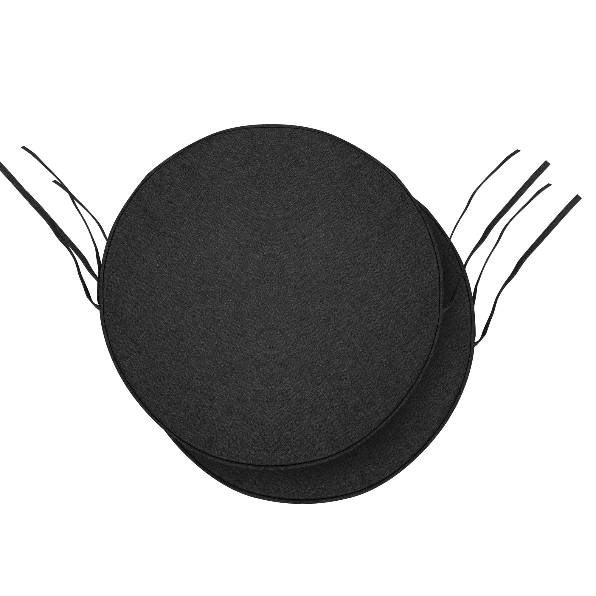 Outdoor Chair Cushions, Fade-Resistant & Water-Resistant, D Shaped Patio Furniture Seat Chair Pads Replacement with Ties, Non-Slip Bottom, Removable Cover, Set of 4, 17 x 16 Inch, Natural