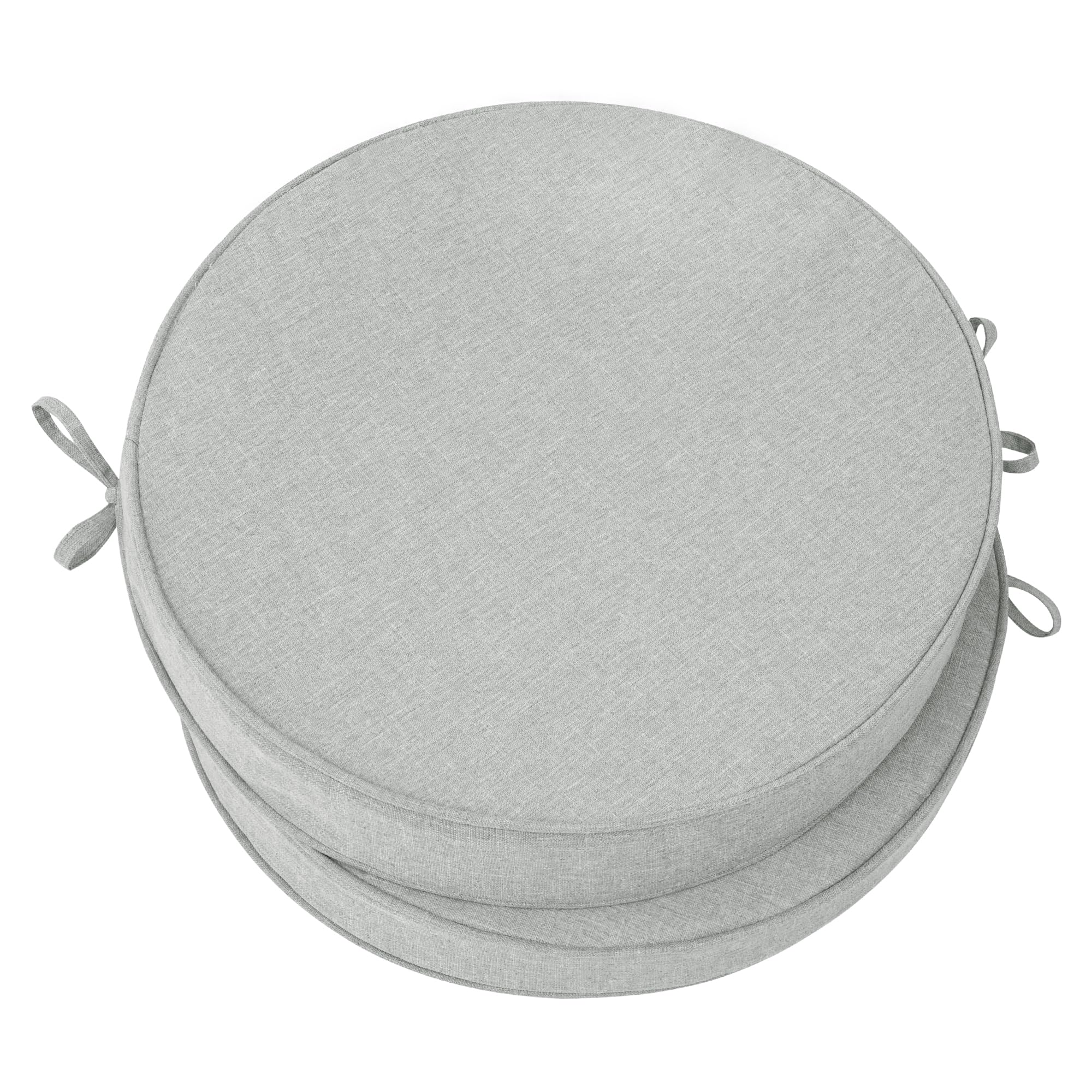 Outdoor Chair Cushions, Fade-Resistant & Water-Resistant, D Shaped Patio Furniture Seat Chair Pads Replacement with Ties, Non-Slip Bottom, Removable Cover, Set of 4, 17 x 16 Inch, Natural