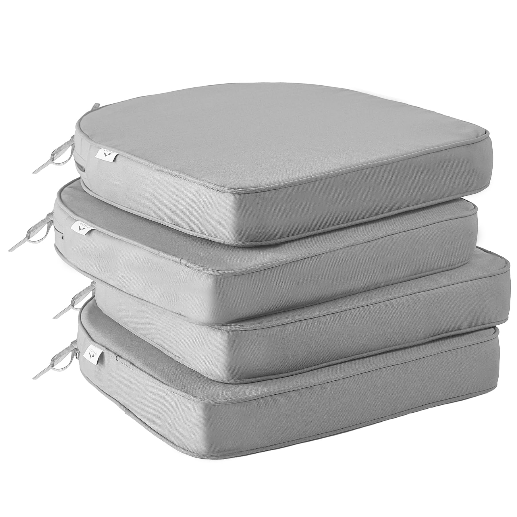 IPYNBAP Outdoor Chair Cushions Set of 4,Waterproof Outdoor Seat Cushions for Patio Furniture,Patio Chair Cushion with Handle and Ties, Out Door Chair Pads,19" x 19" x 3", Black Geometry