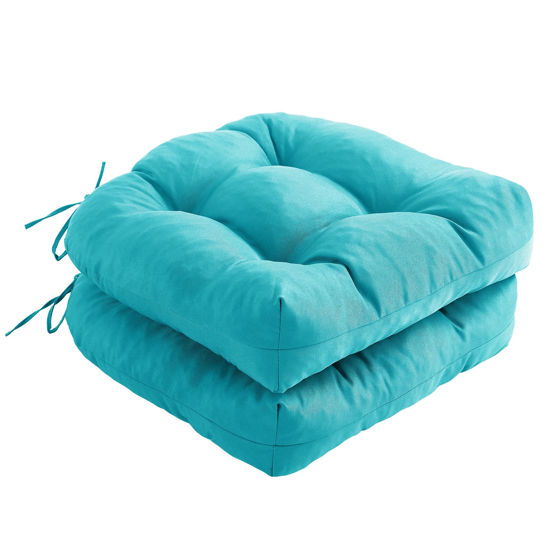 IPYNBAP Outdoor Chair Cushions Set of 2, Patio Chair Cushions with Ties,19x19+5” Tufted Outdoor Seat Cushions, Waterproof Patio Furniture Cushions, Outdoor Dining Chair Pads, Dark Grey