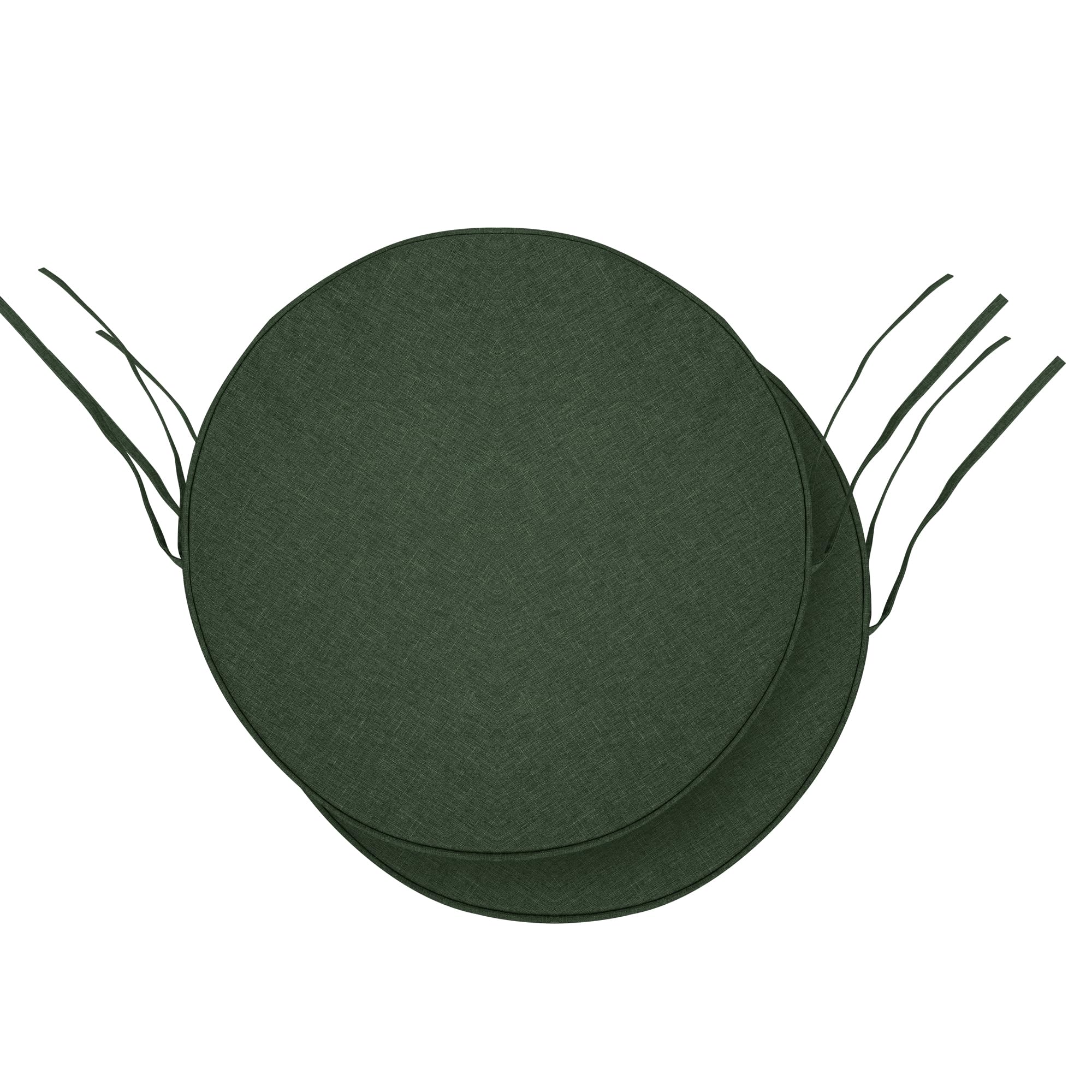 Outdoor Chair Cushions, Fade-Resistant & Water-Resistant, D Shaped Patio Furniture Seat Chair Pads Replacement with Ties, Non-Slip Bottom, Removable Cover, Set of 4, 17 x 16 Inch, Natural