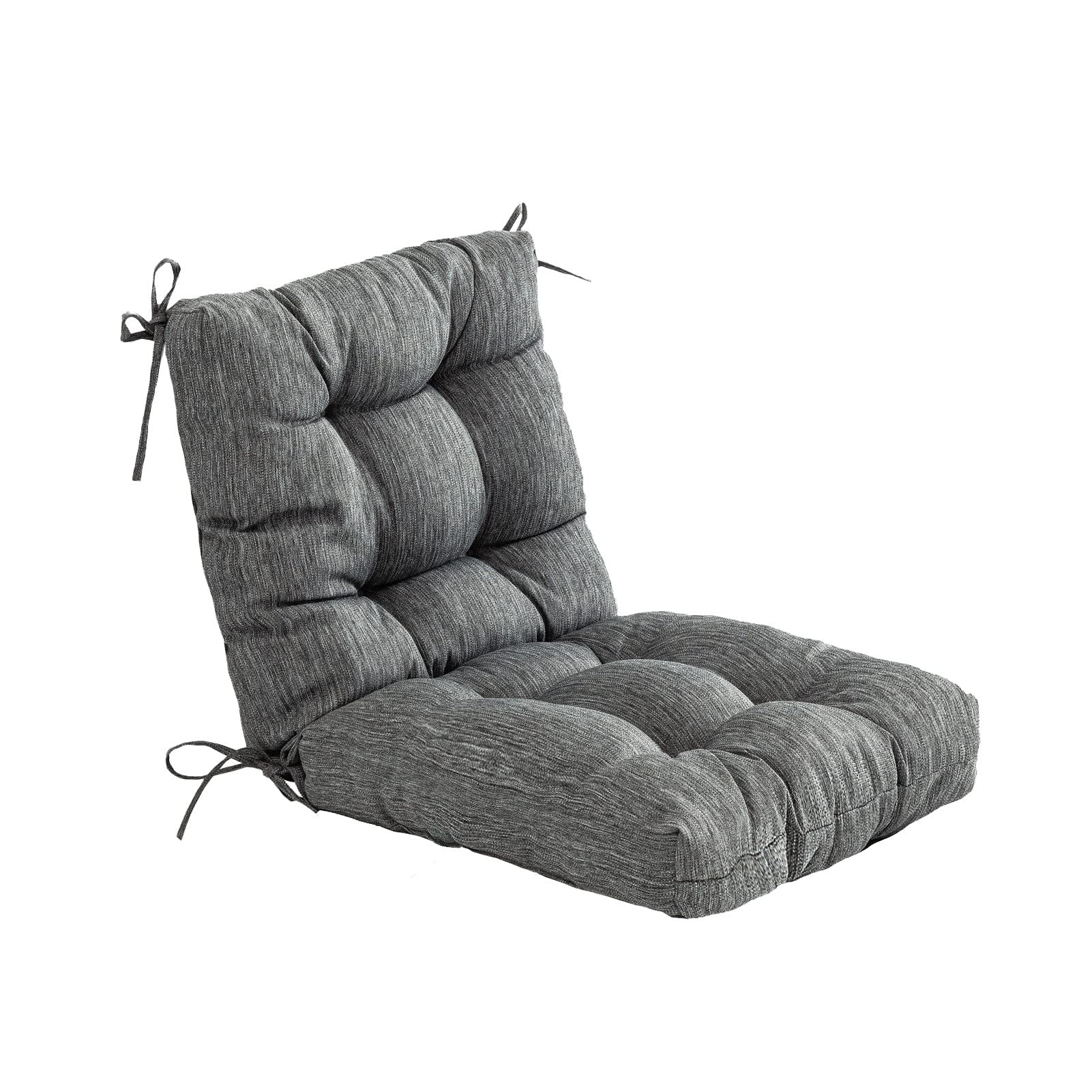 QILLOWAY Outdoor Chair Cushion for Patio Furniture, Waterproof Patio Cushions Set of 4 with Ties, Fade Resistant Replacement Pads for Outdoor Rocking Chairs,Tan,Grey