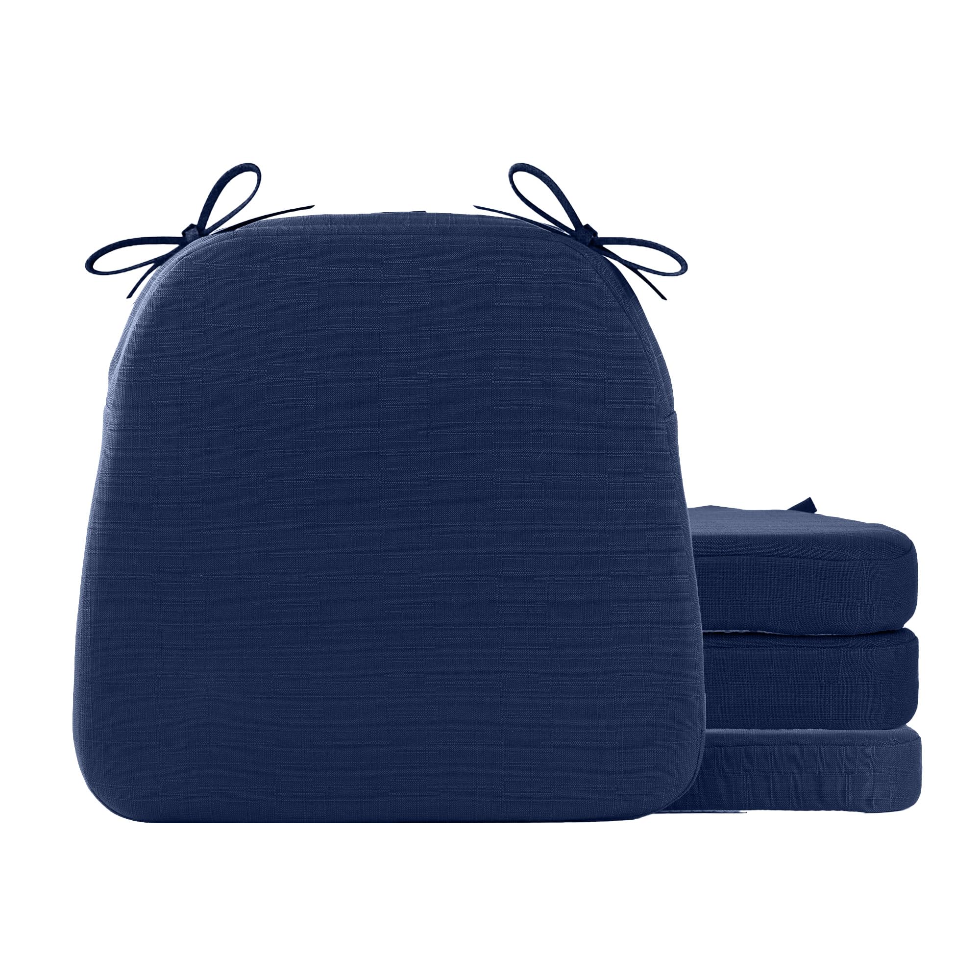 Battilo Chair Cushions for Dining Chairs with Ties, Outdoor Waterproof Kitchen Chair Pad with Non-Slip Backing, Seat Cushions with Machine Washable Removable Cover, 16"x16"x2", Set of 2, Caramel