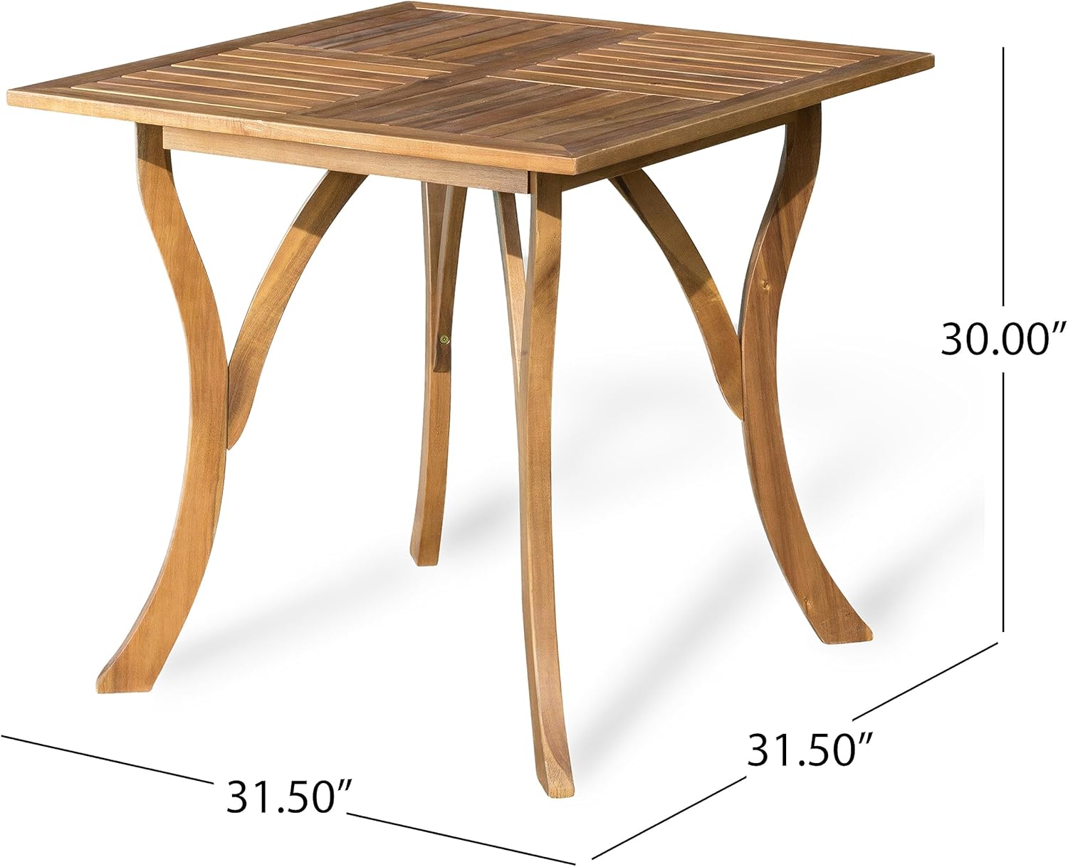 Christopher Knight Home Hermosa Acacia Wood Dining Set, 5-Pcs Set, Teak Finish