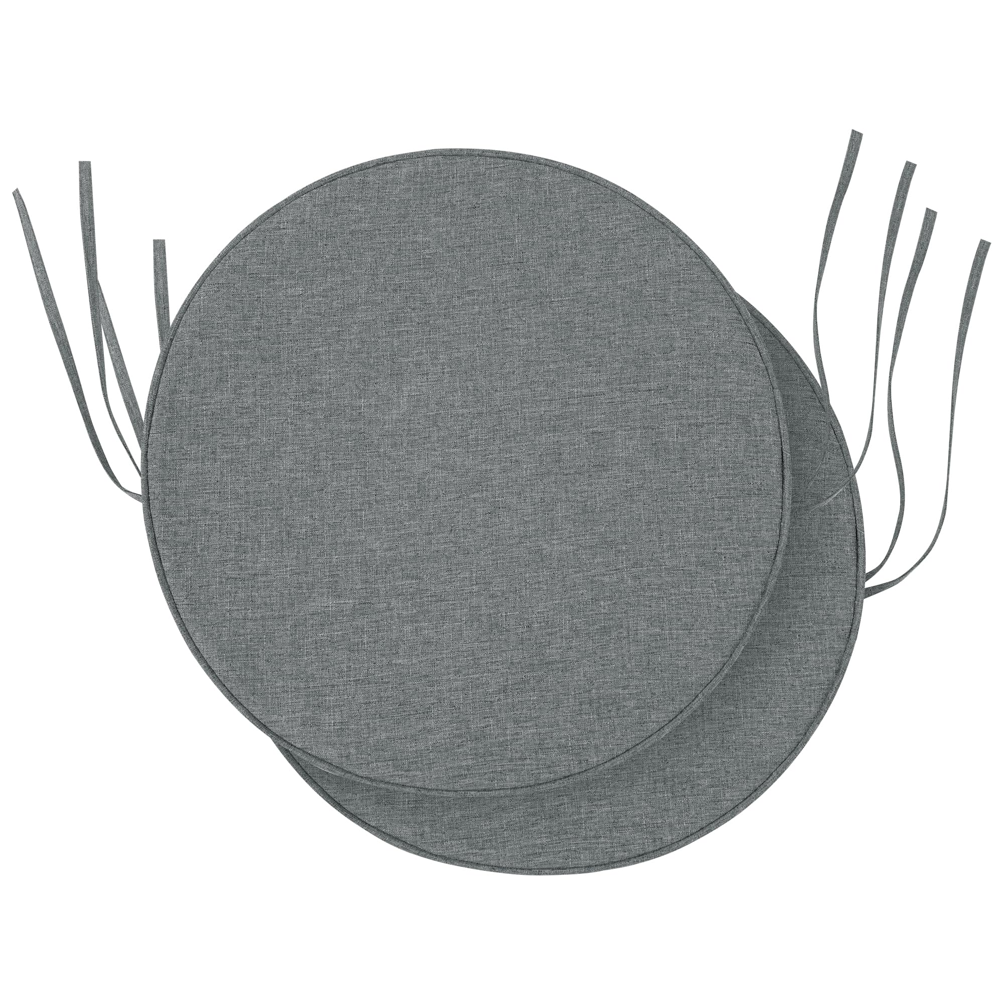 Outdoor Chair Cushions, Fade-Resistant & Water-Resistant, D Shaped Patio Furniture Seat Chair Pads Replacement with Ties, Non-Slip Bottom, Removable Cover, Set of 4, 17 x 16 Inch, Natural