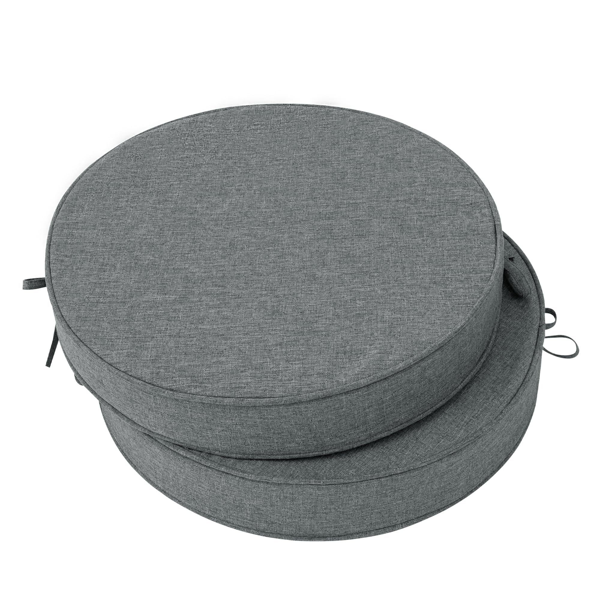 Outdoor Chair Cushions, Fade-Resistant & Water-Resistant, D Shaped Patio Furniture Seat Chair Pads Replacement with Ties, Non-Slip Bottom, Removable Cover, Set of 4, 17 x 16 Inch, Natural